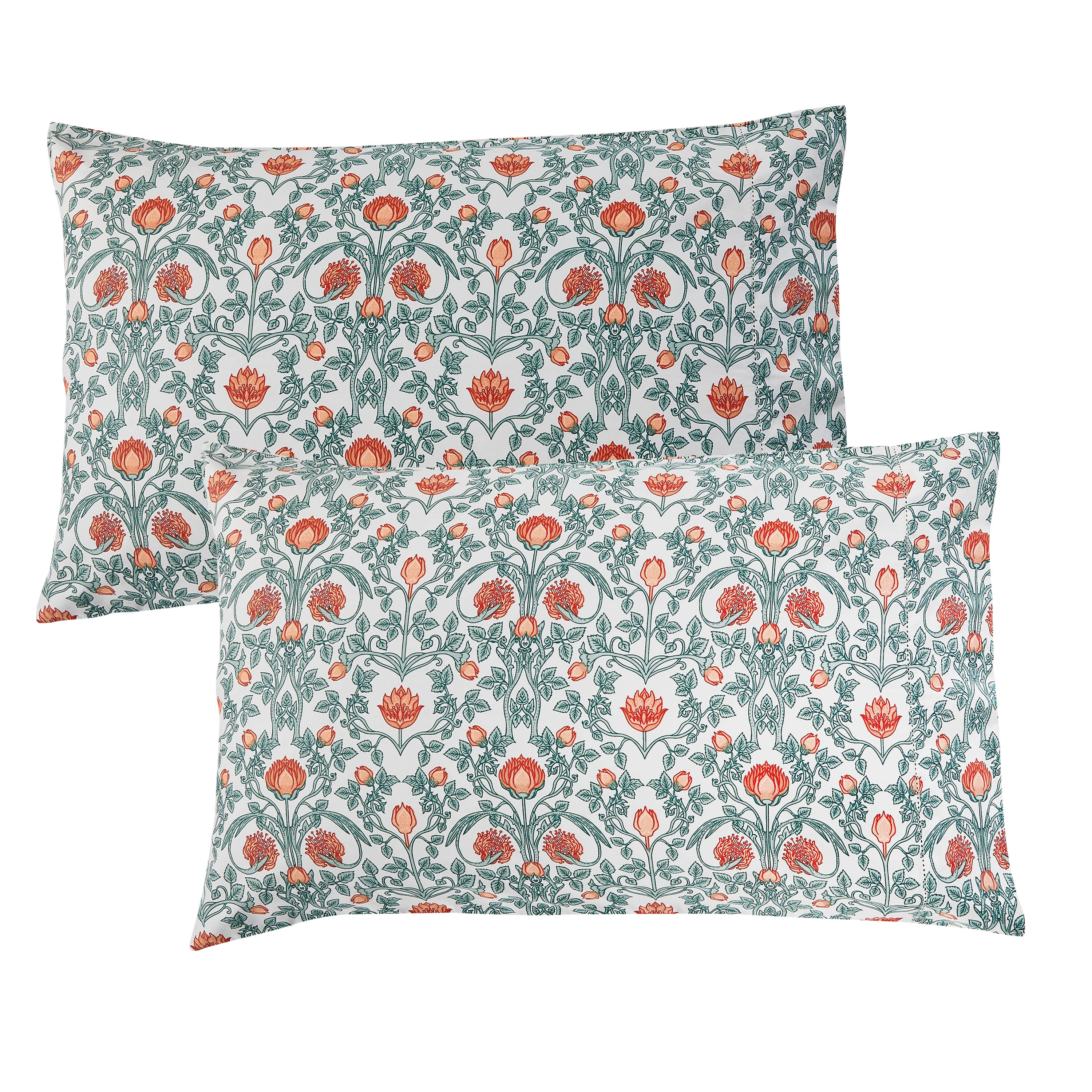 Arts & Crafts Floral Printed Pillowcase Pair