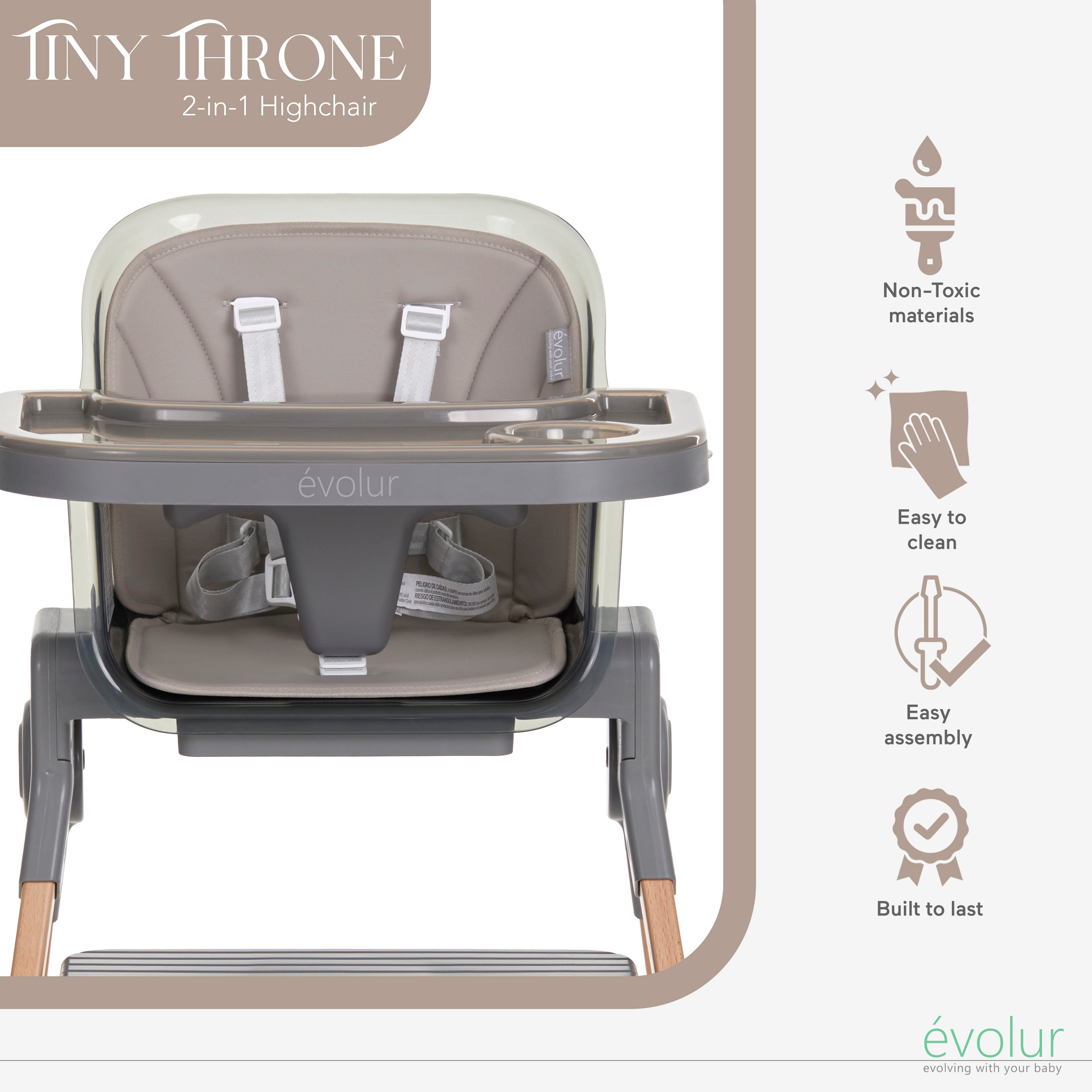 Evolur TinyThrone 2-in-1 Highchair