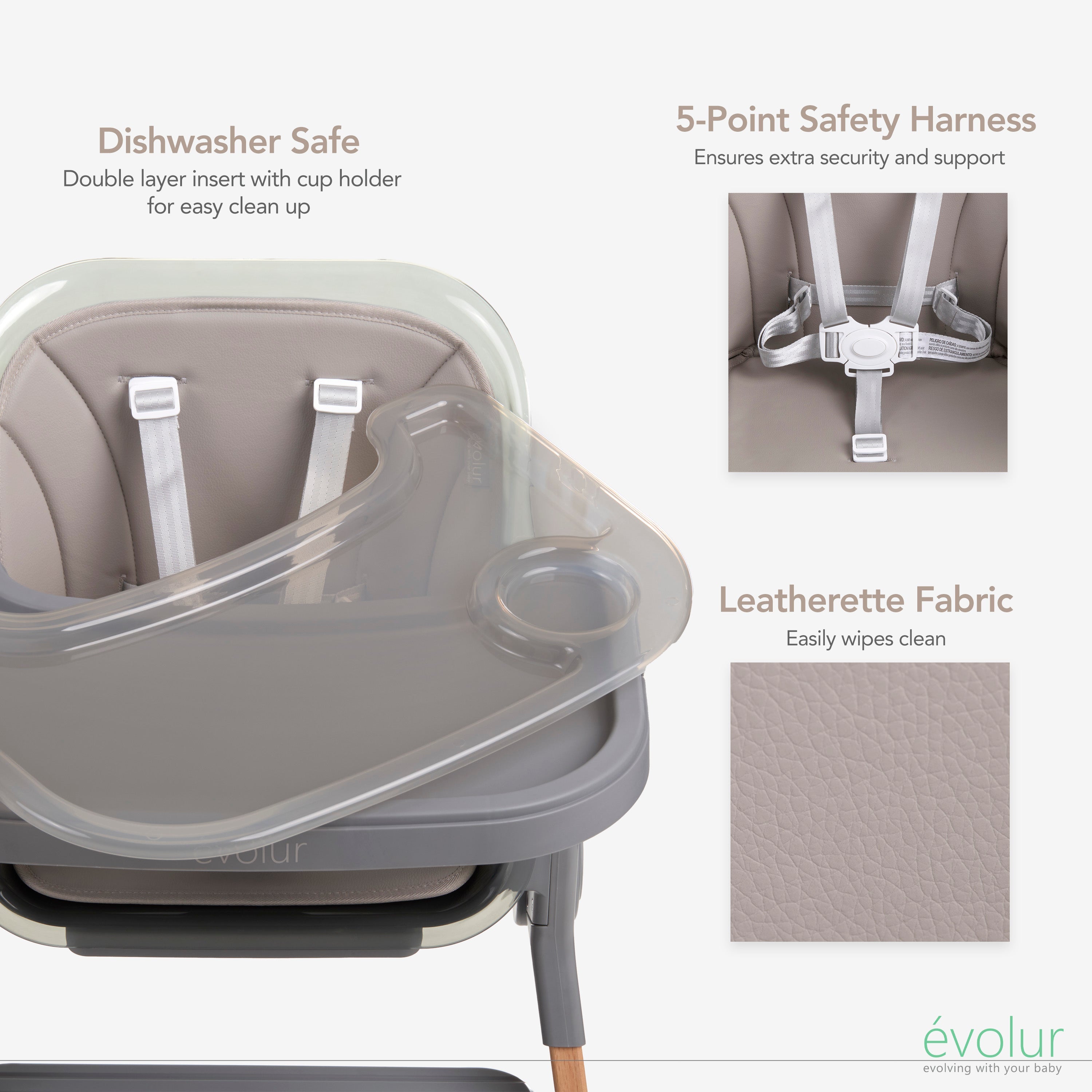 Evolur TinyThrone 2-in-1 Highchair