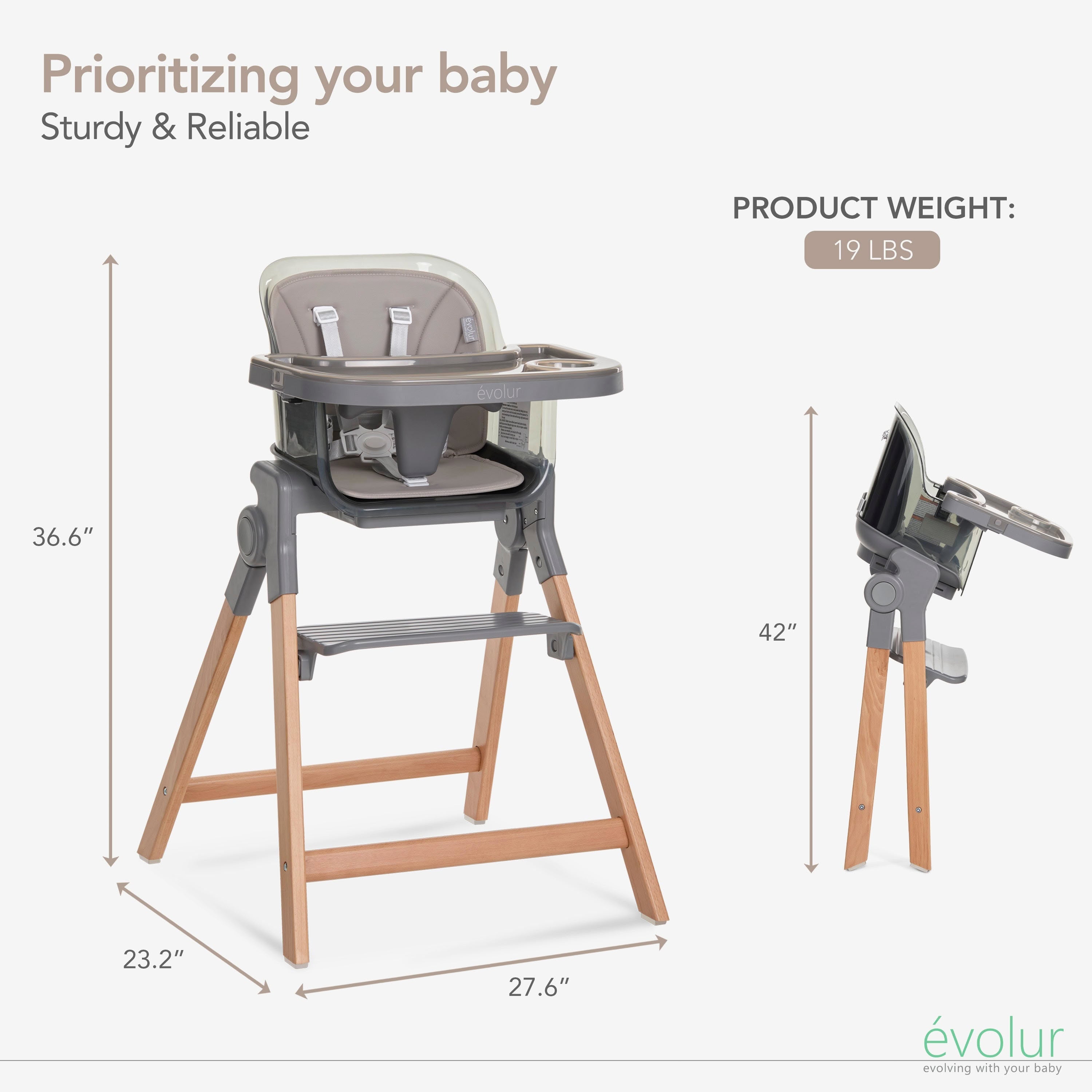Evolur TinyThrone 2-in-1 Highchair