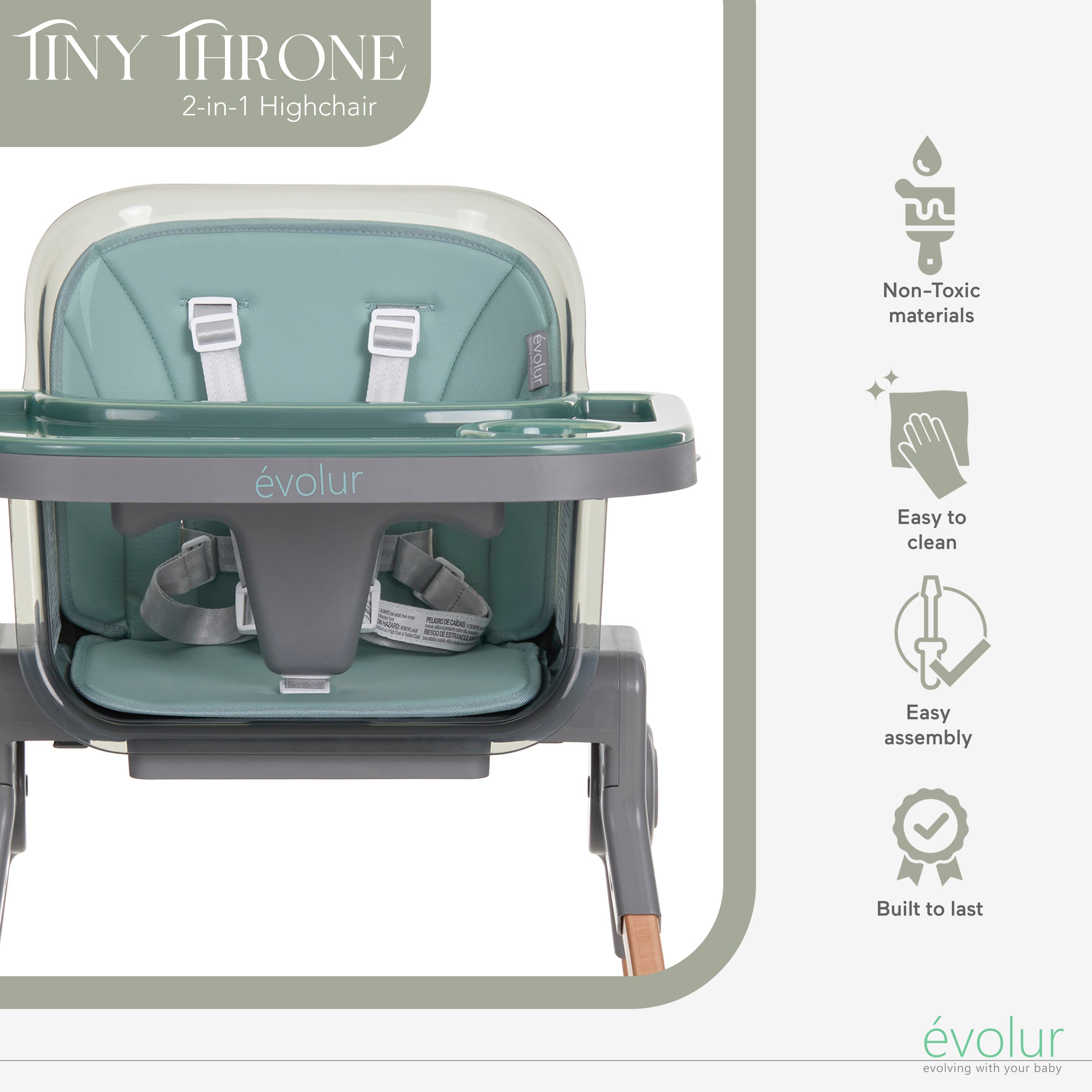 Evolur TinyThrone 2-in-1 Highchair