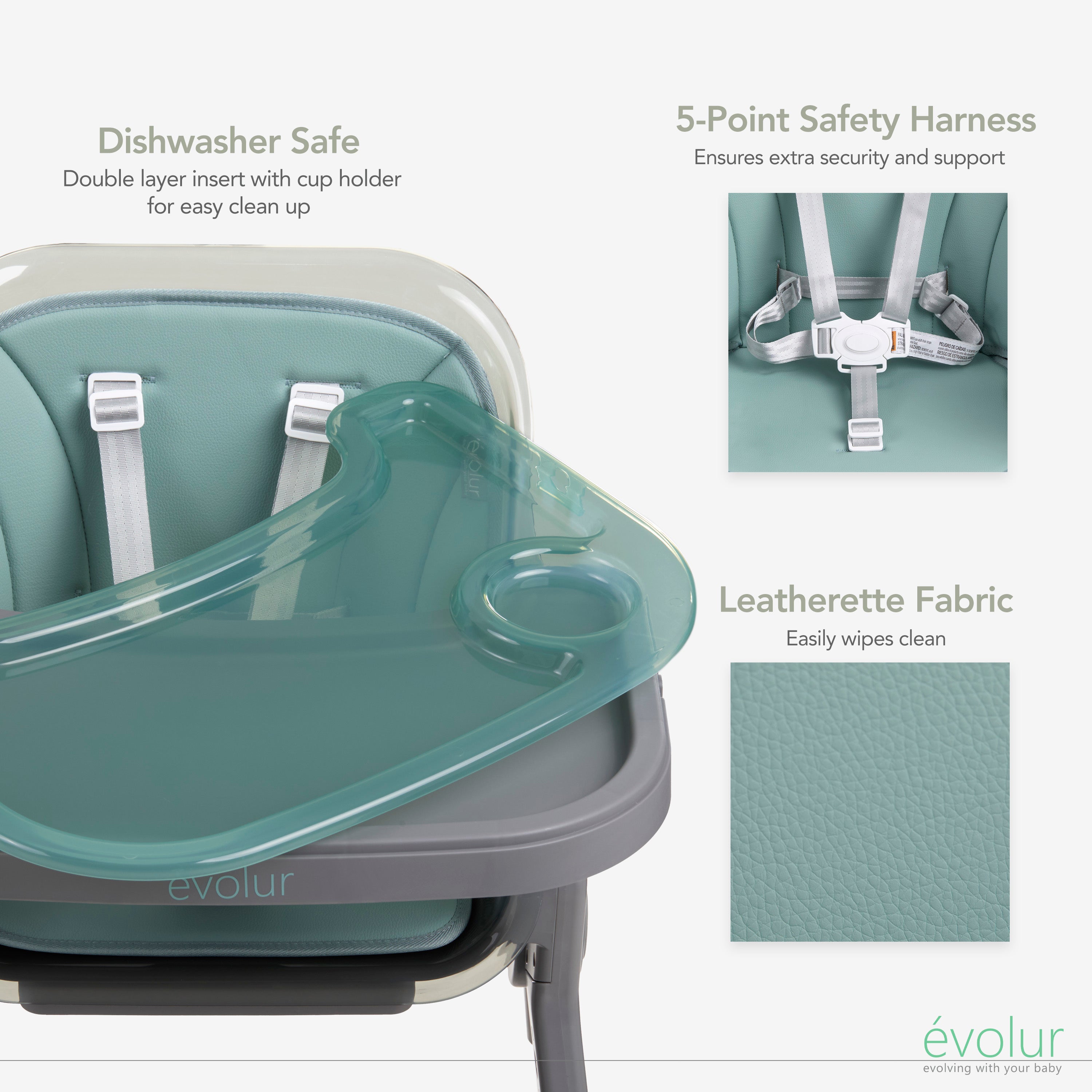Evolur TinyThrone 2-in-1 Highchair