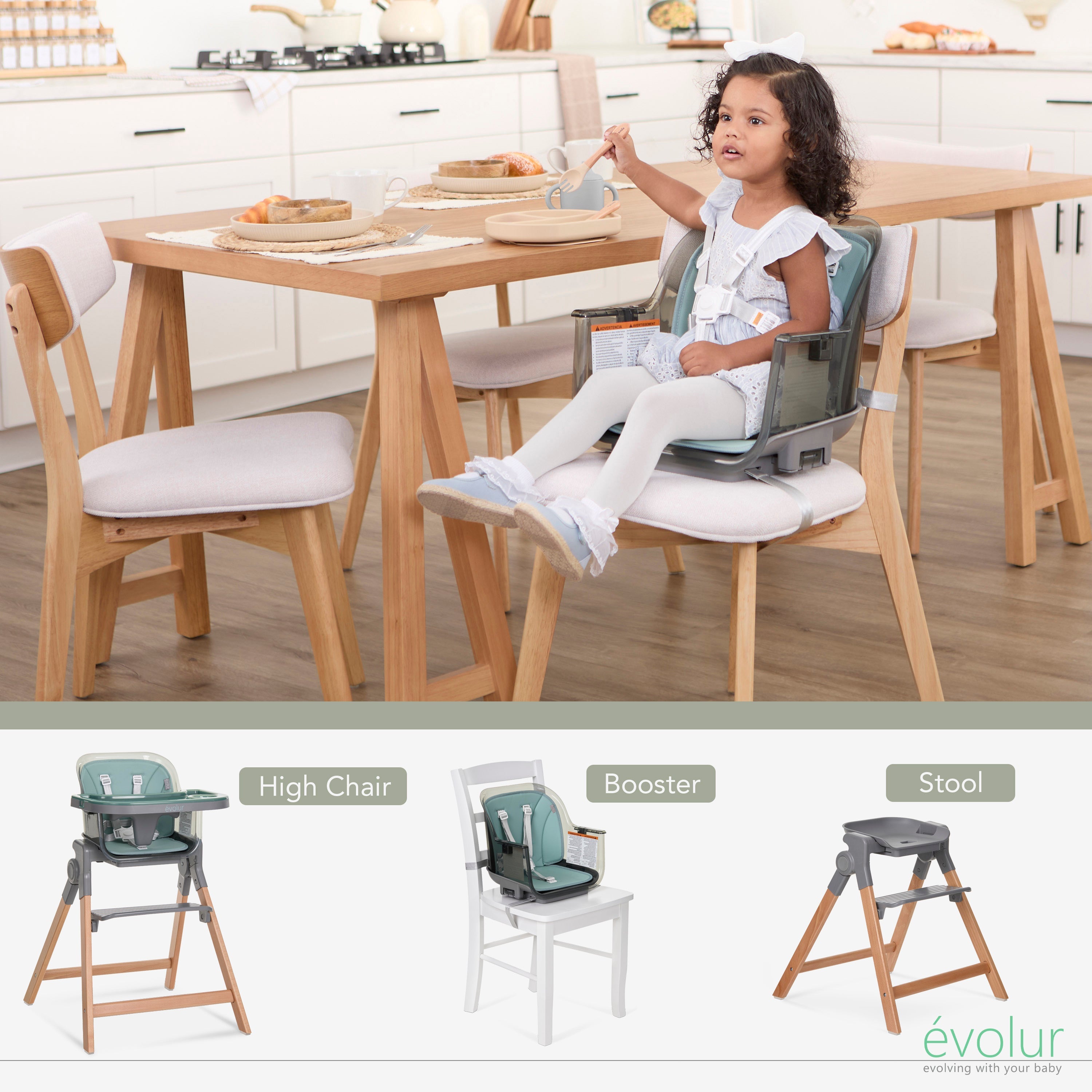 Evolur TinyThrone 2-in-1 Highchair