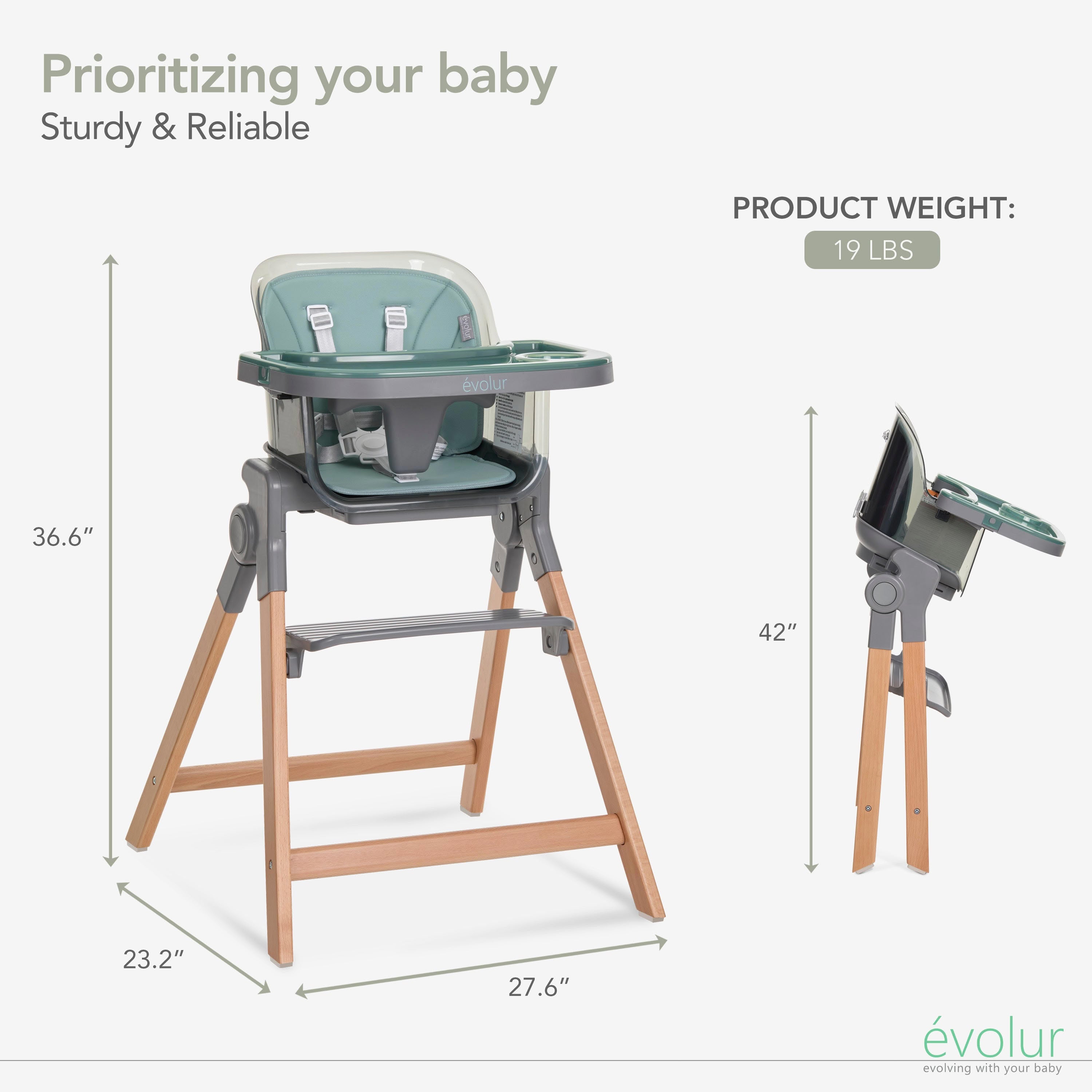 Evolur TinyThrone 2-in-1 Highchair