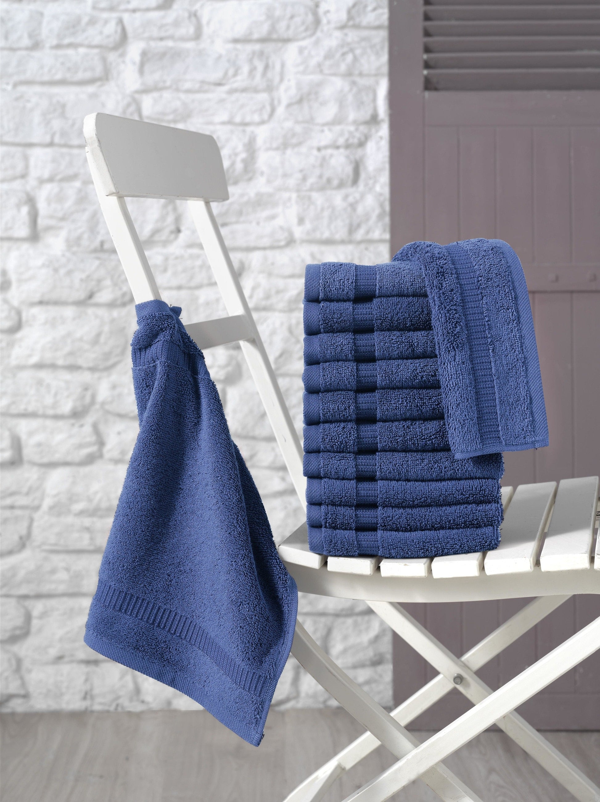 Cambridge Turkish Cotton Washcloths - 12 Pieces - Classic Turkish Towels