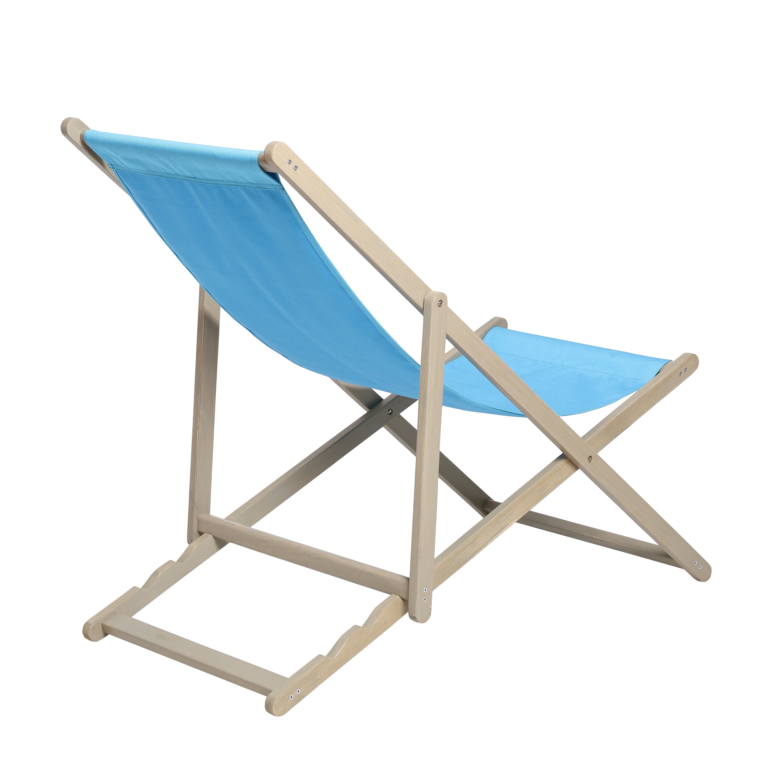 Beach Sling Patio Chair, Set of 2, Wooden Folding Outdoor Chairs
