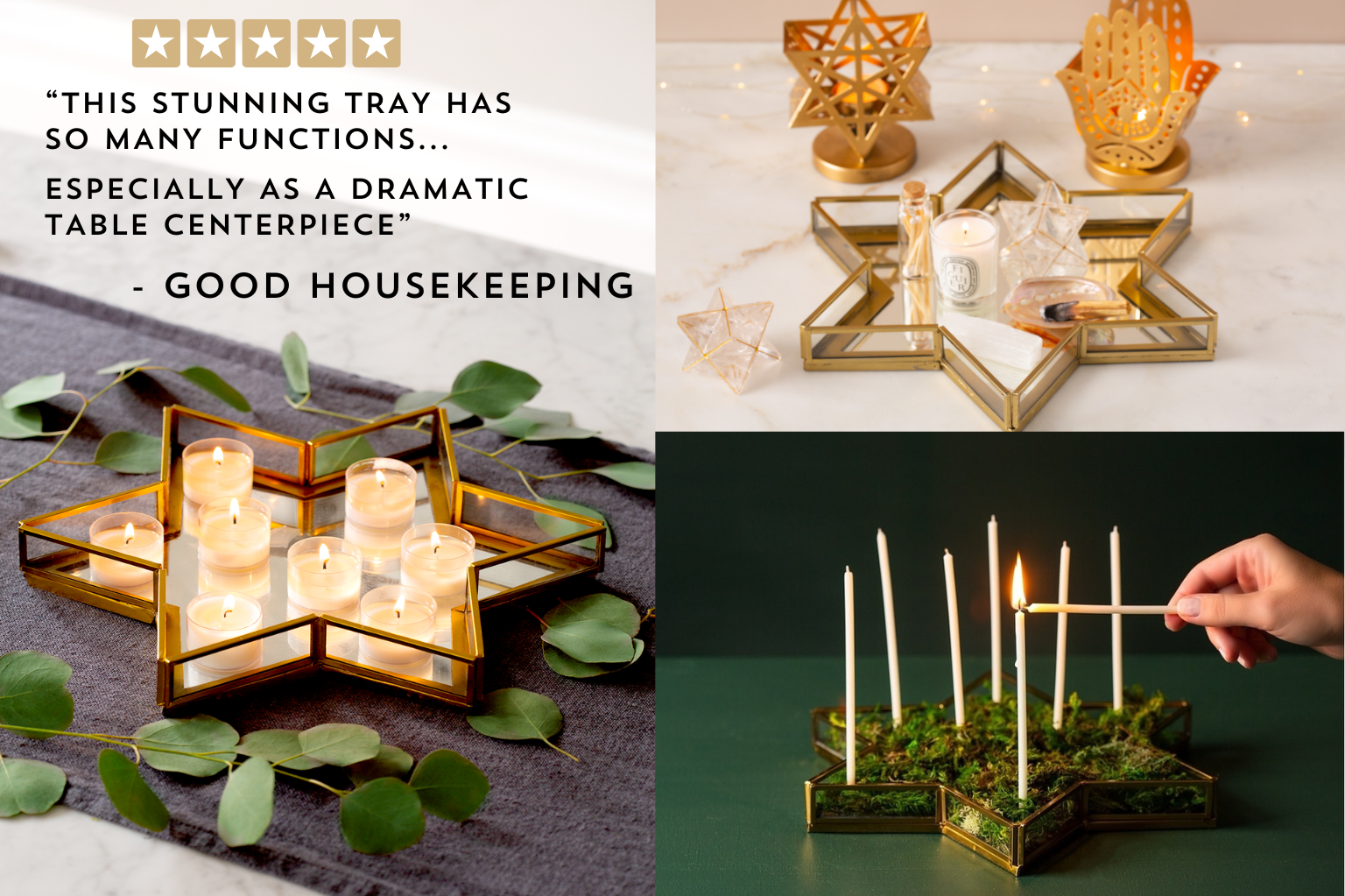 Radiant Hanukkah Candle Holder Gift Set