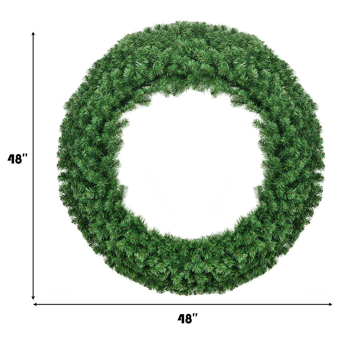 48 Inch Pre-lit Cordless Artificial Christmas Wreath by DirectDeals