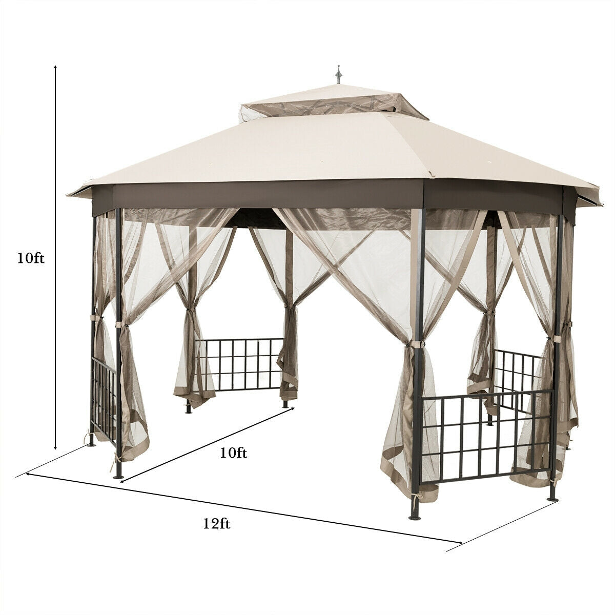 10’x 12’ Octagonal Patio Gazebo - Beige