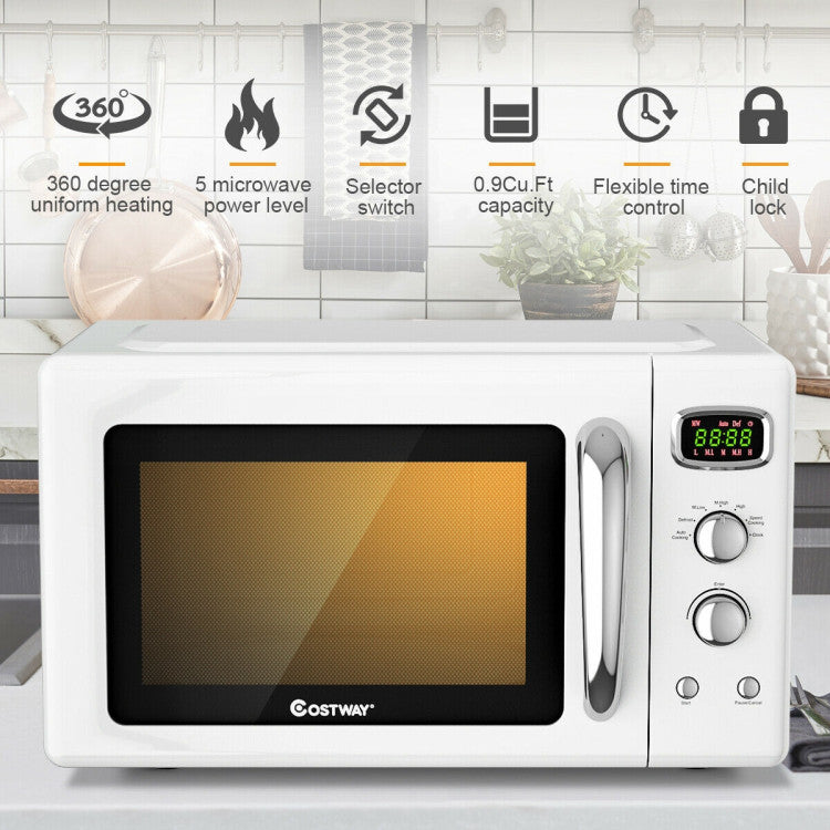 0.9 Cu.ft Retro Compact Microwave