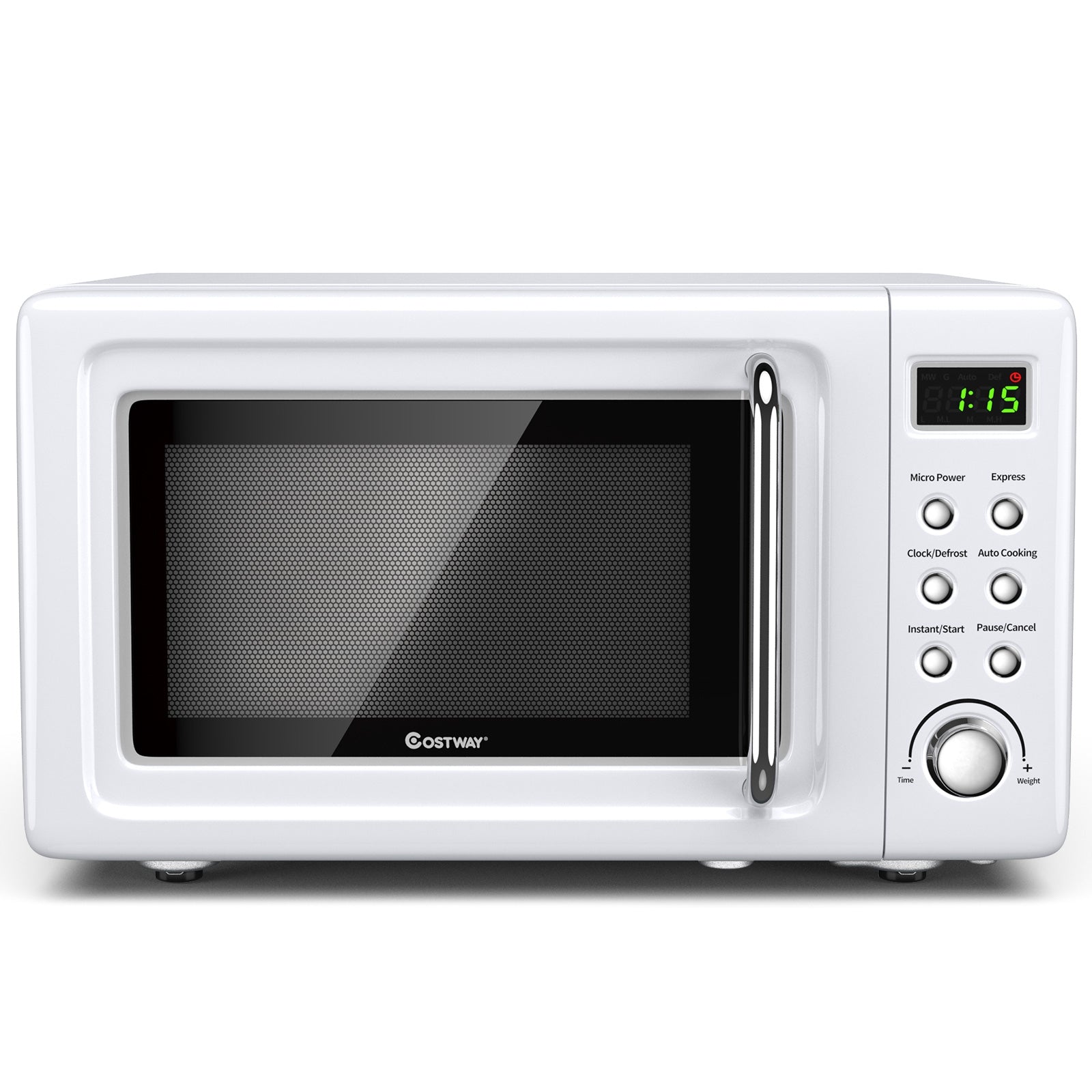 700W Retro Countertop Microwave Oven - White