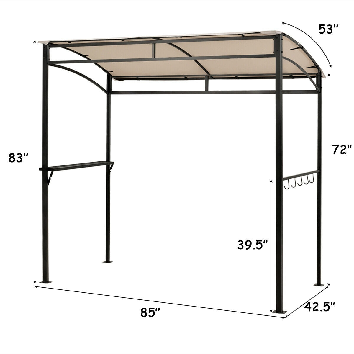 7 x 4.5 Feet Gazebo Outdoor, Patio, Garden, Canopy Shelter - Beige