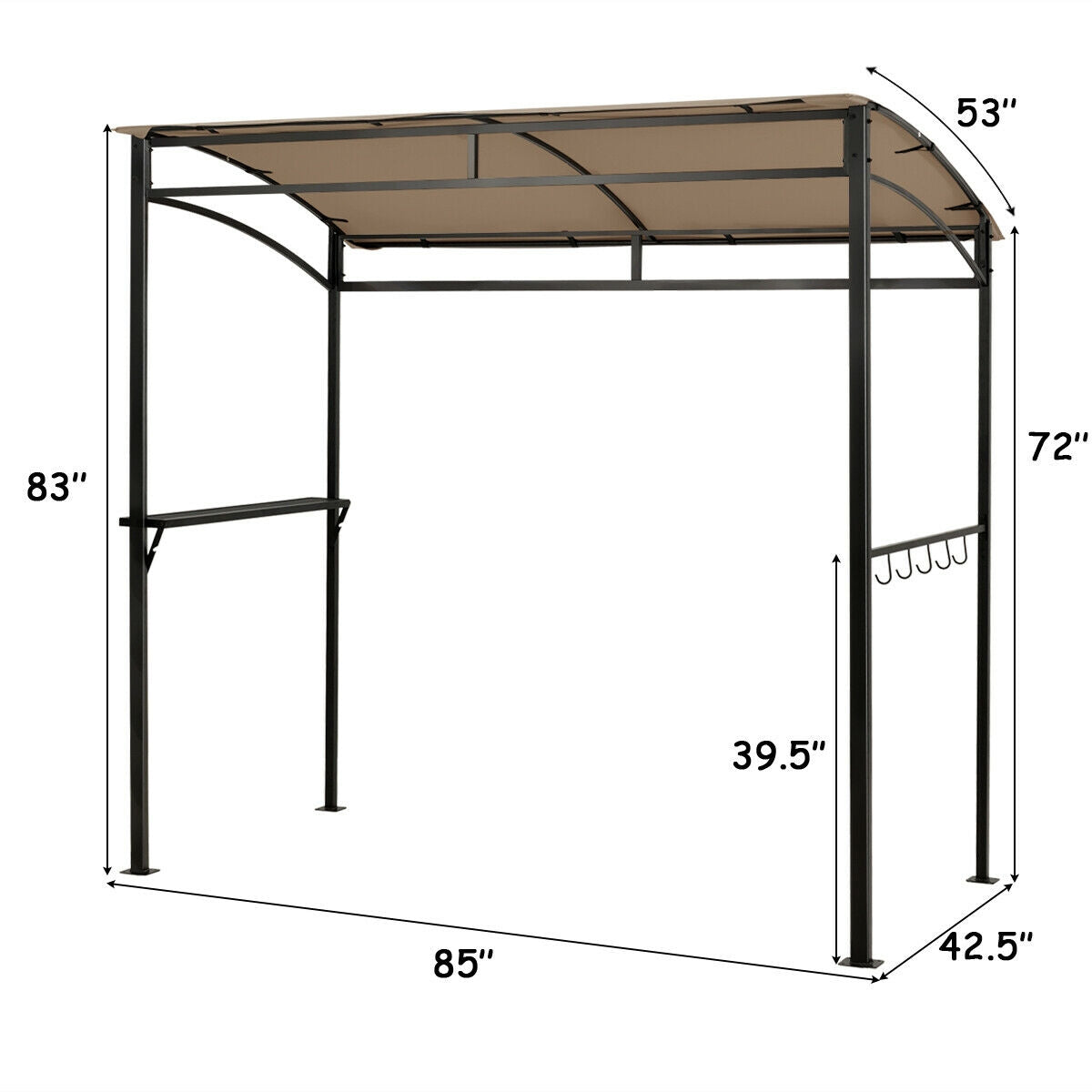 7 x 4.5 Feet Gazebo Outdoor, Patio, Garden, Canopy Shelter - Brown