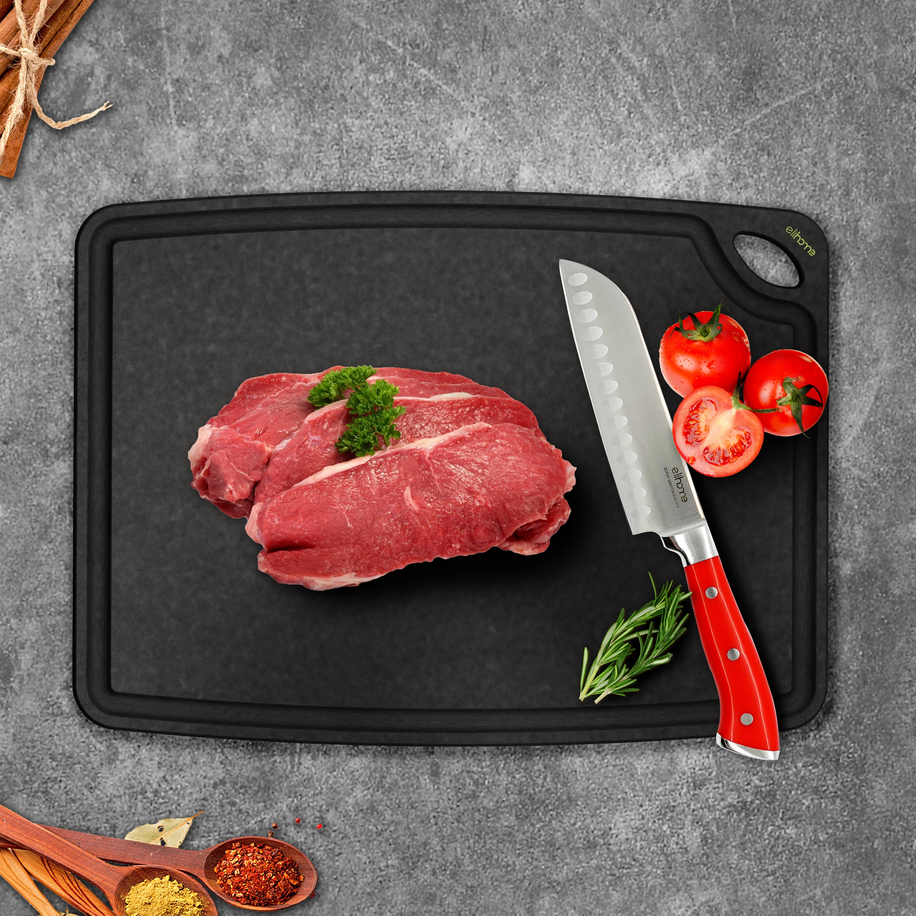 Classic Series 10 x 13 x 1/4 Cutting Board - Medium- Black
