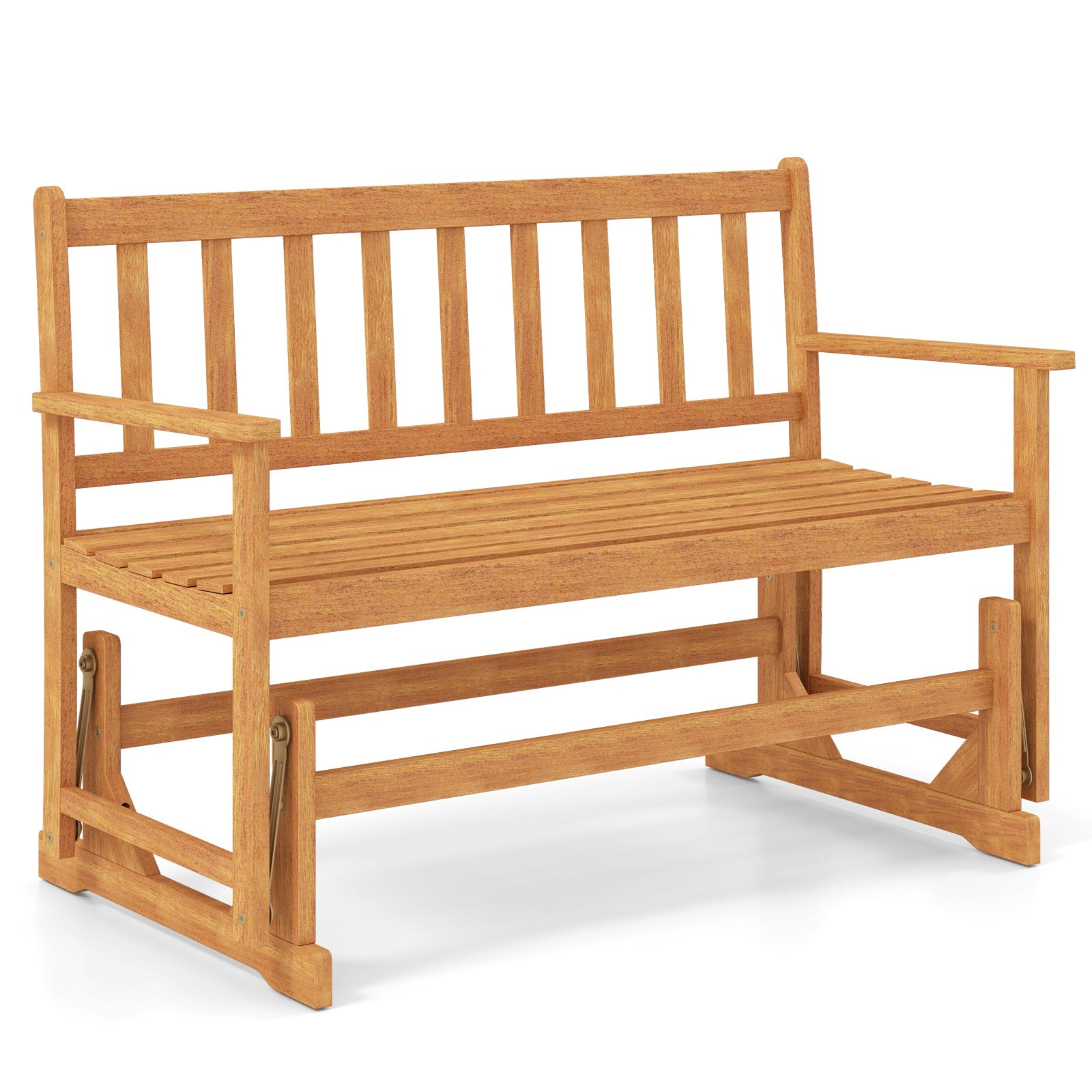 2-Person Outdoor Acacia Wood Glider Bench