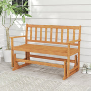 2-Person Outdoor Acacia Wood Glider Bench
