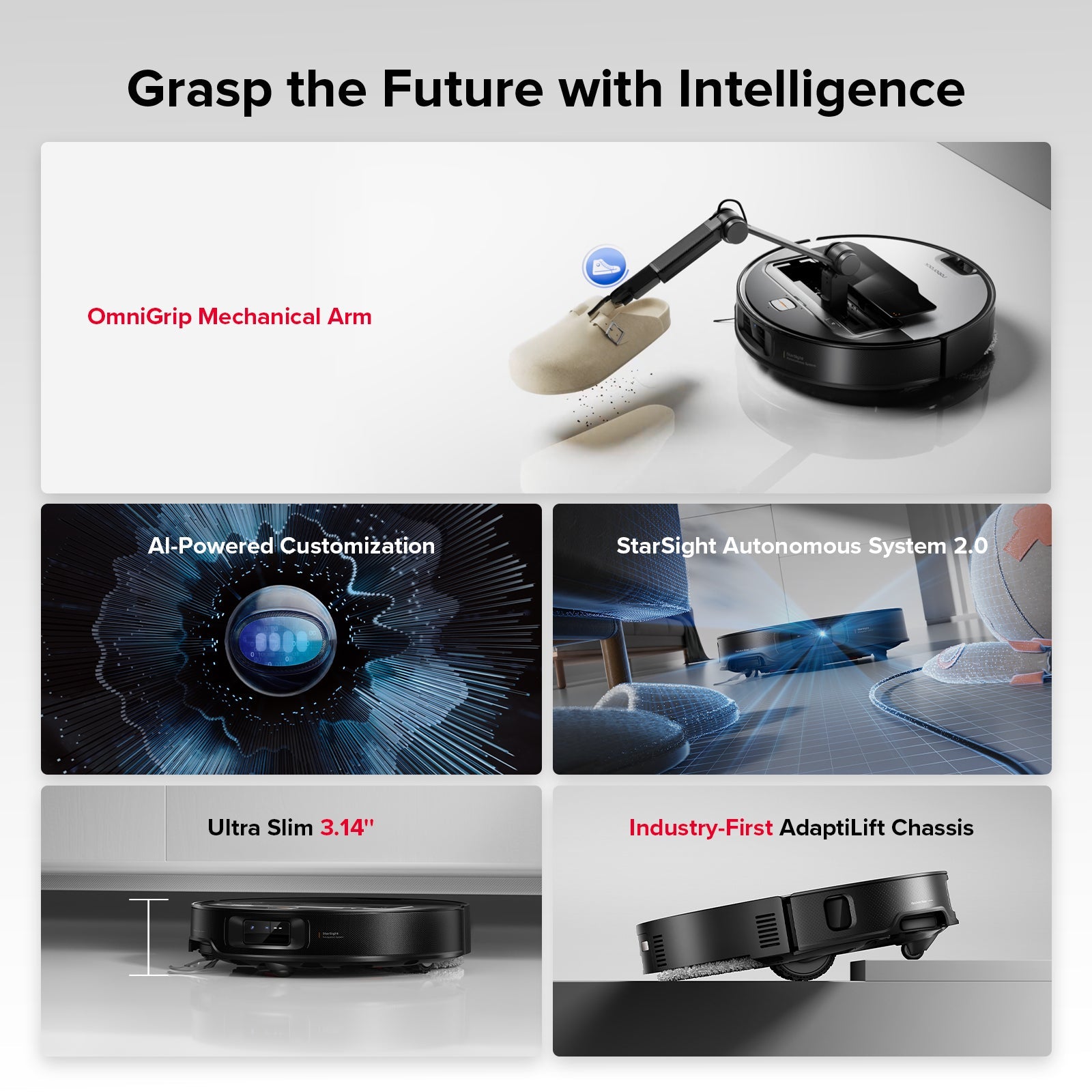 Roborock Saros Z70 Robot Vacuum with OmniGrip™ Mechanical Arm