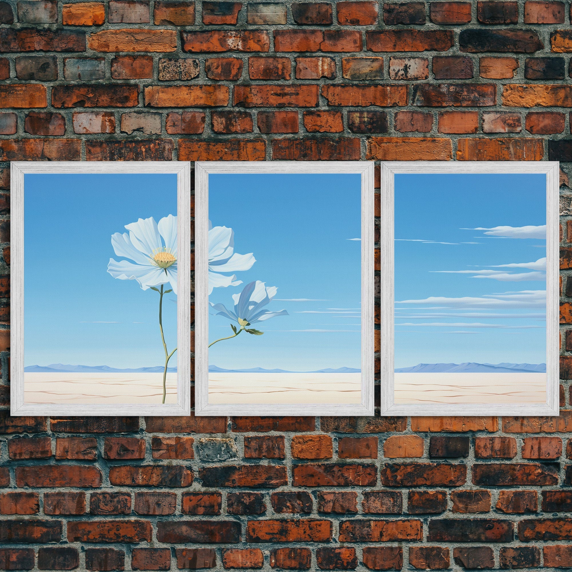 Flower Art Print, Canvas Print, 3 Piece Wall Art