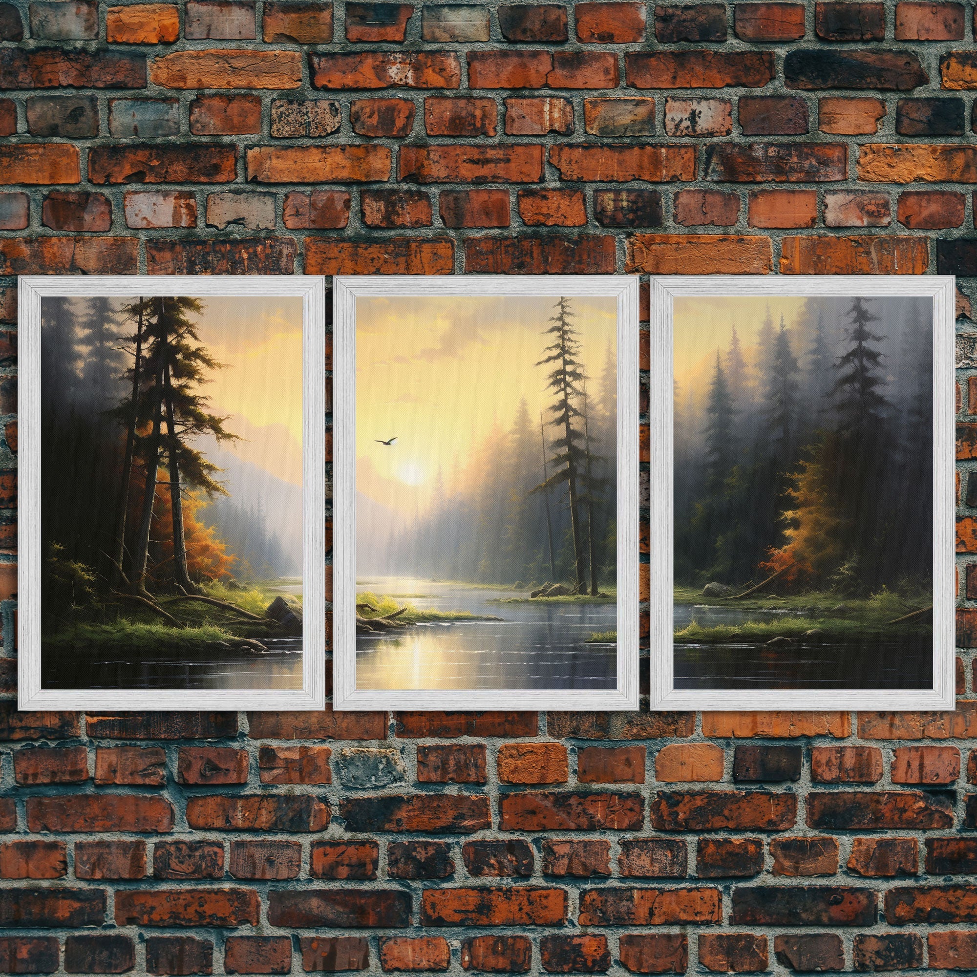 Forest Wall Art, Canvas Print, 3 Piece Wall Art