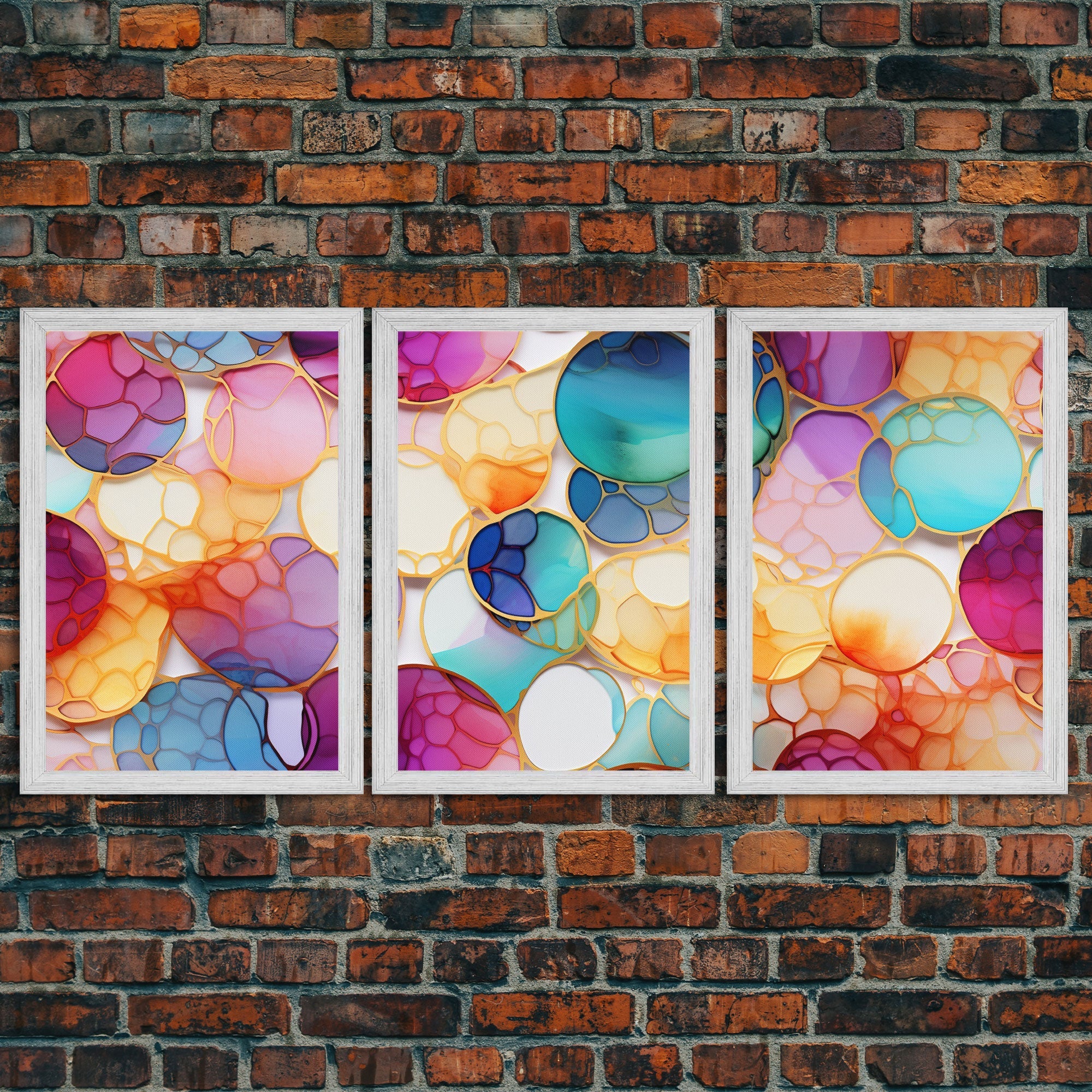 Vibrant Wall Print, Canvas Print, 3 Piece Wall Art