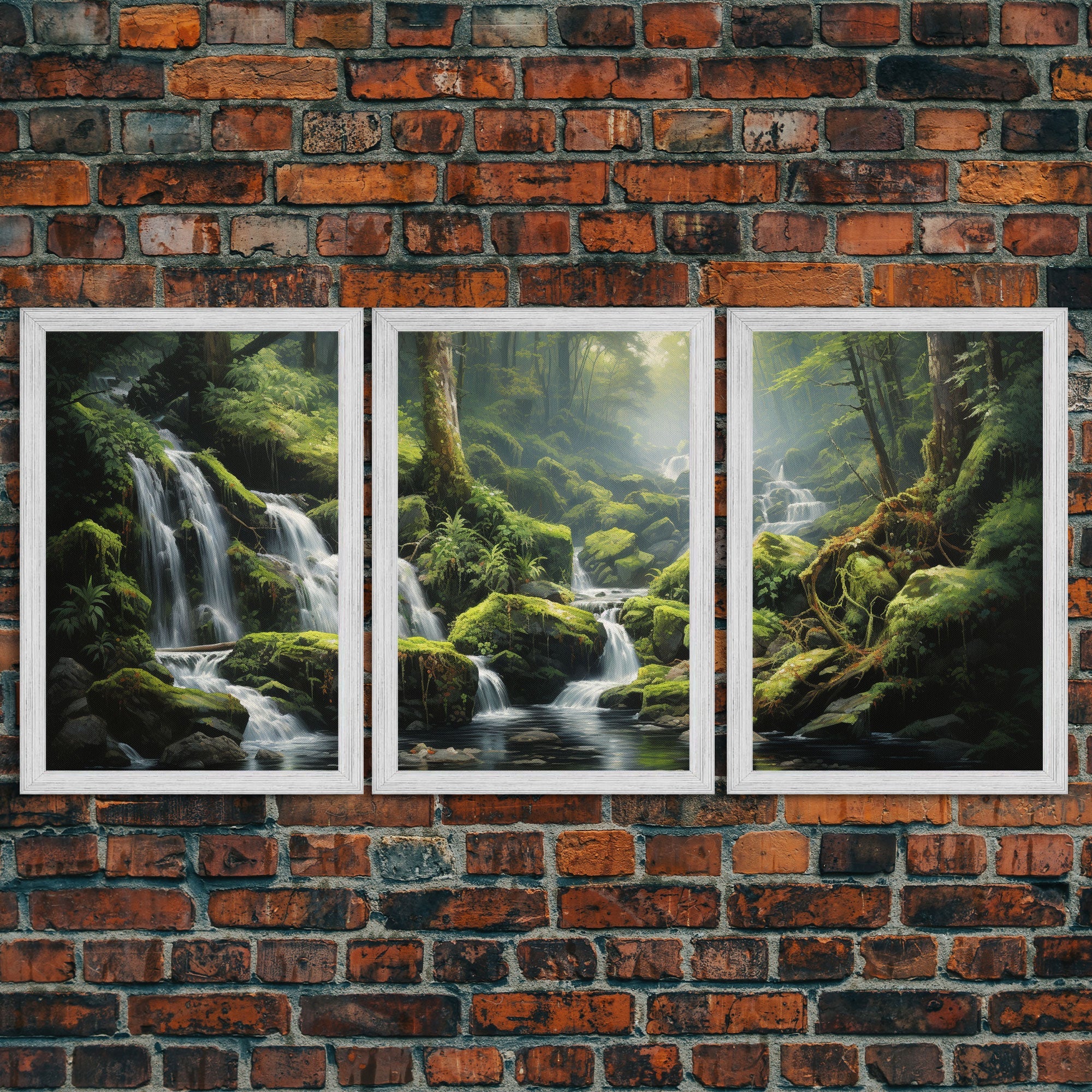 Waterfalls Wall Art, Canvas Print, 3 Piece Wall Art