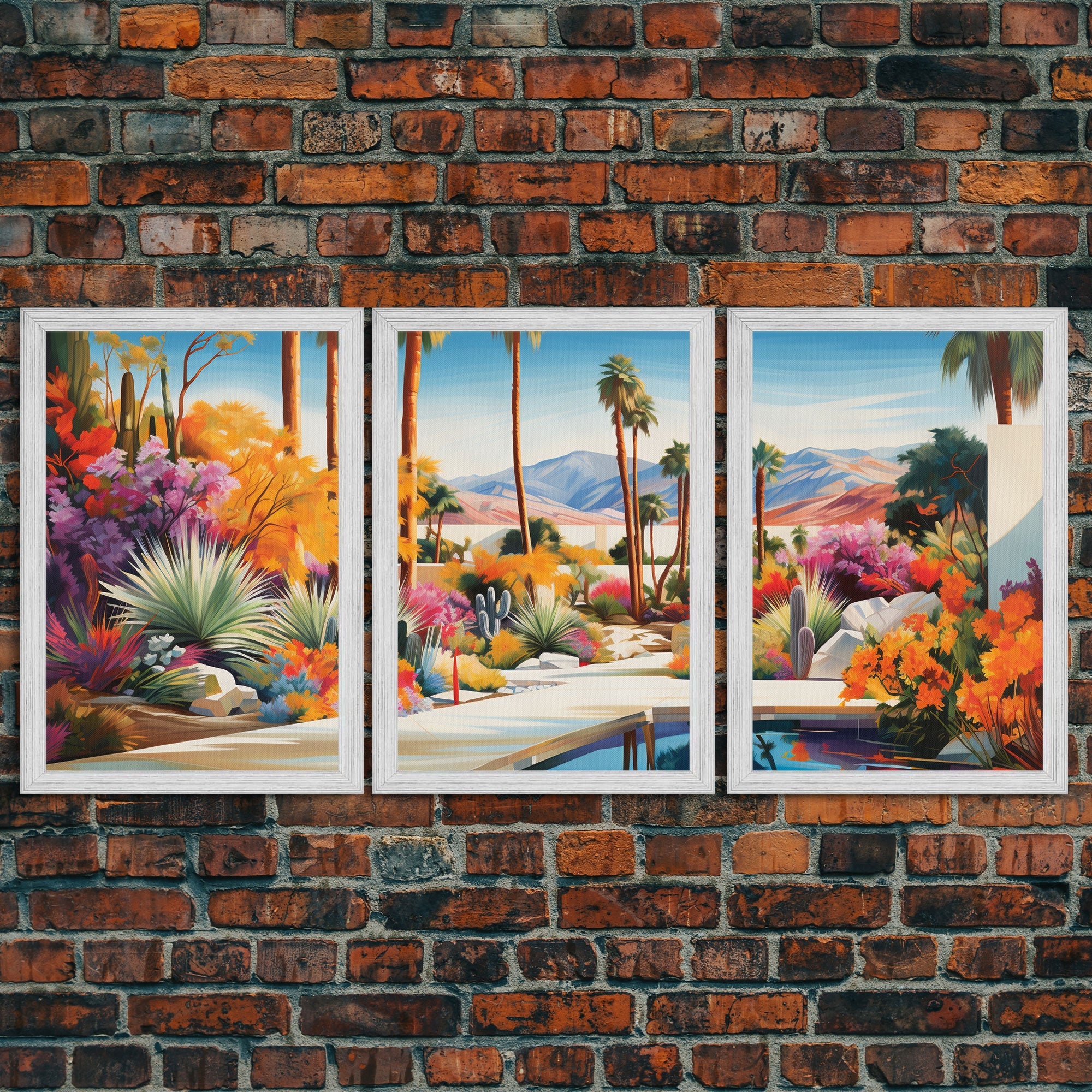 Palm Trees Art, Canvas Print, 3 Piece Wall Art