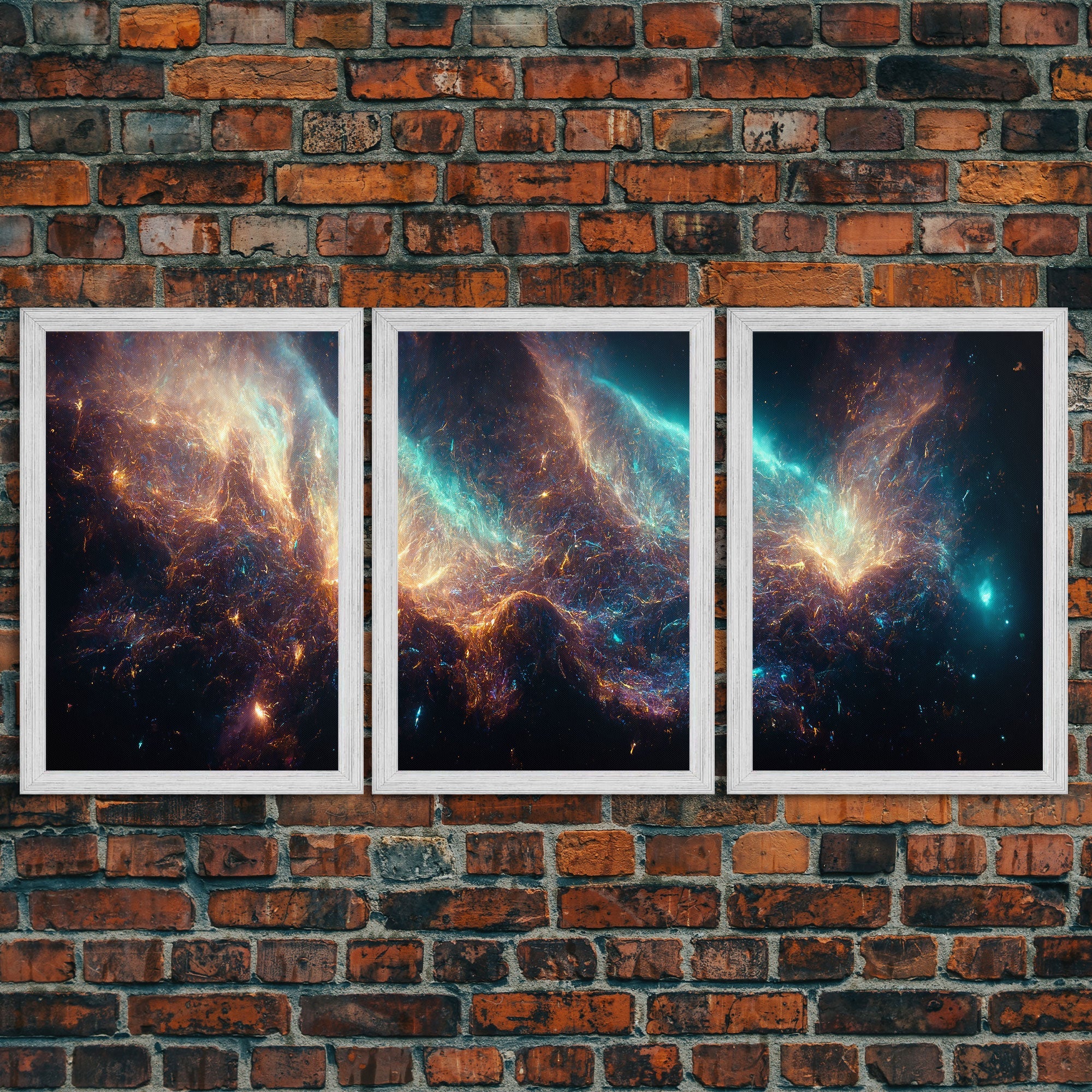 Galaxy of Stars, String Theory, 3 Piece Wall Art, Ready To Hang Canvas Print
