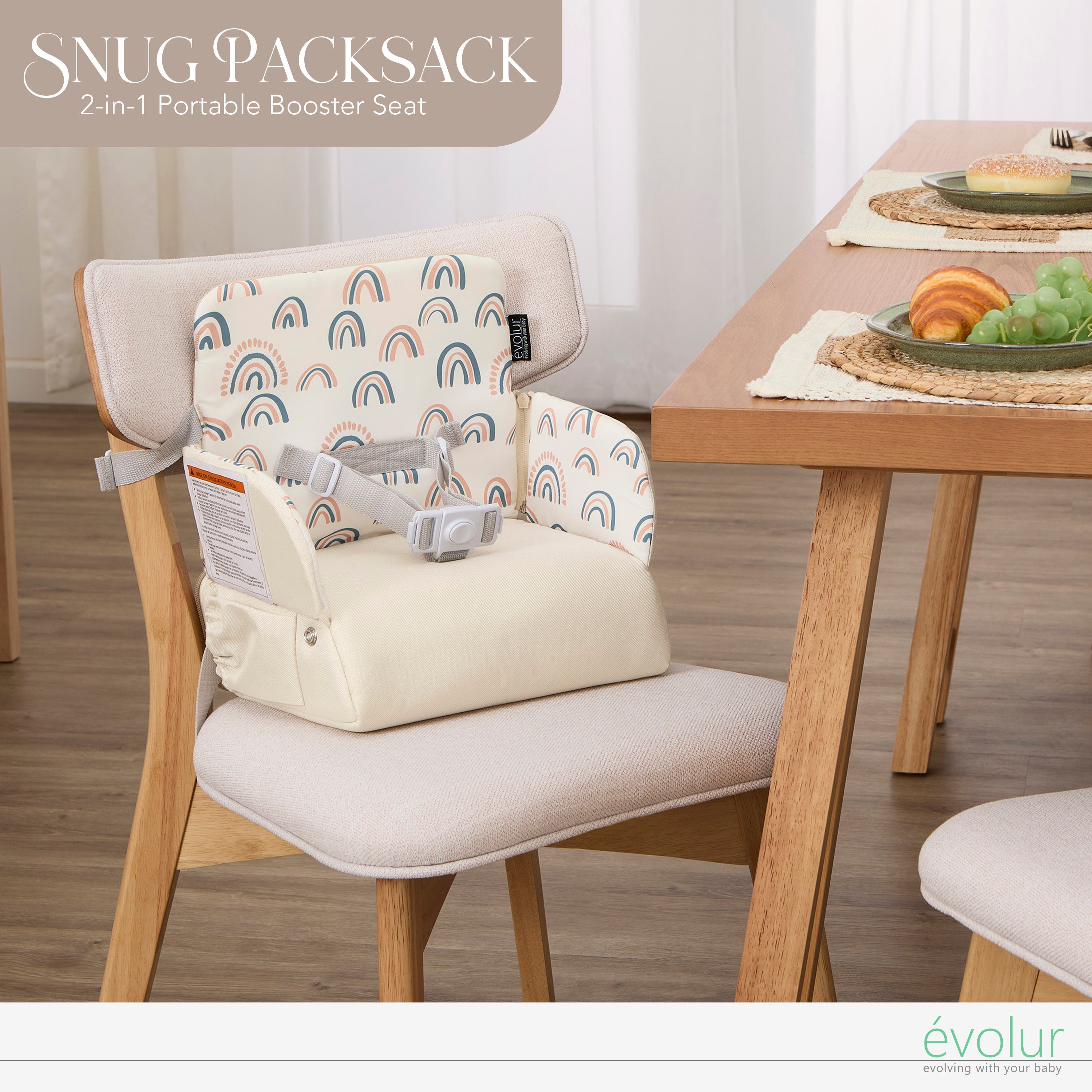 Evolur Snug Packsack 2-in-1 Portable Booster Seat and Travel Bag