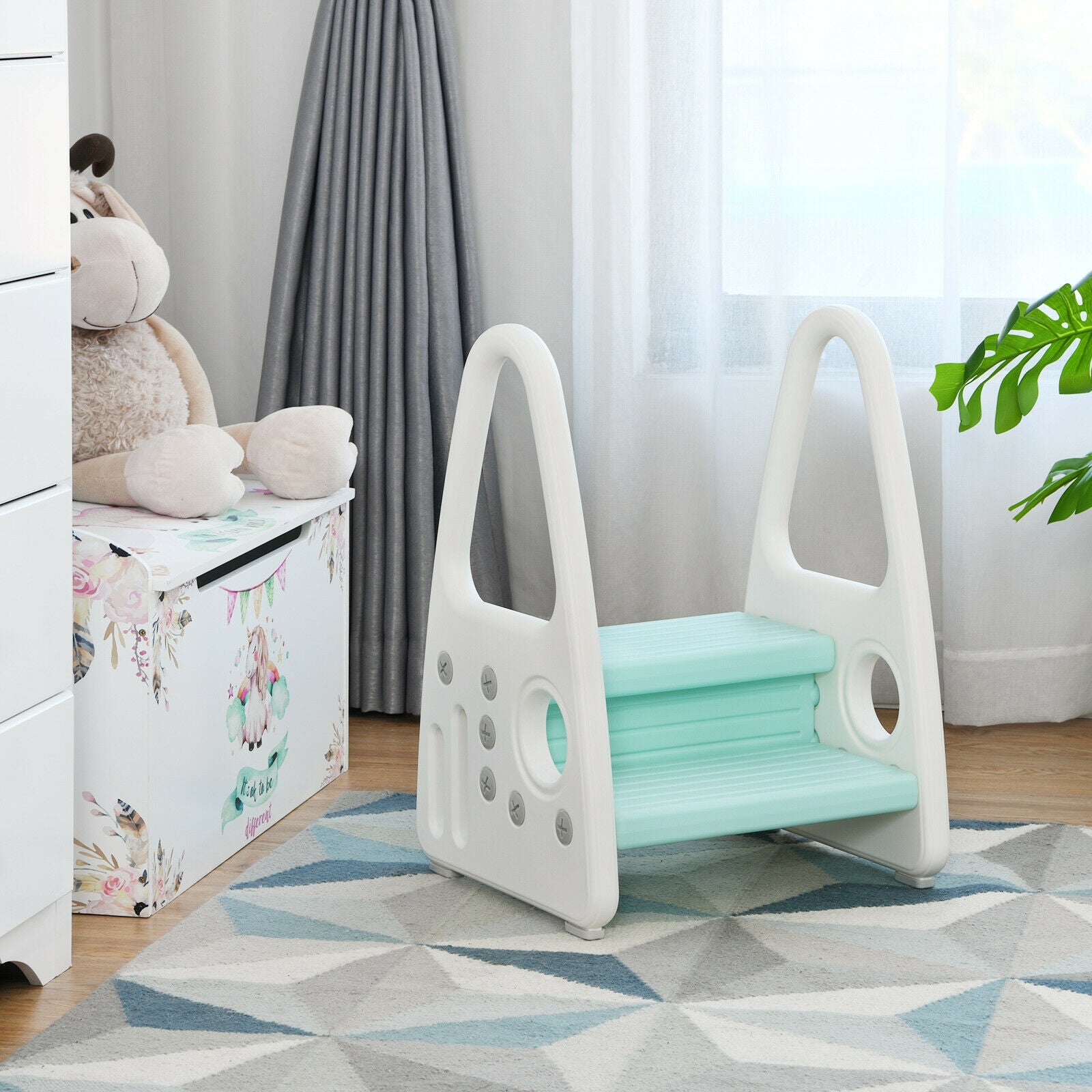 Linensnthings.com Kids Step Stool Learning Helper with Armrest for ...