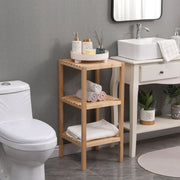 3-Tier Birch Bathroom Shelf, Multifunctional Storage Rack