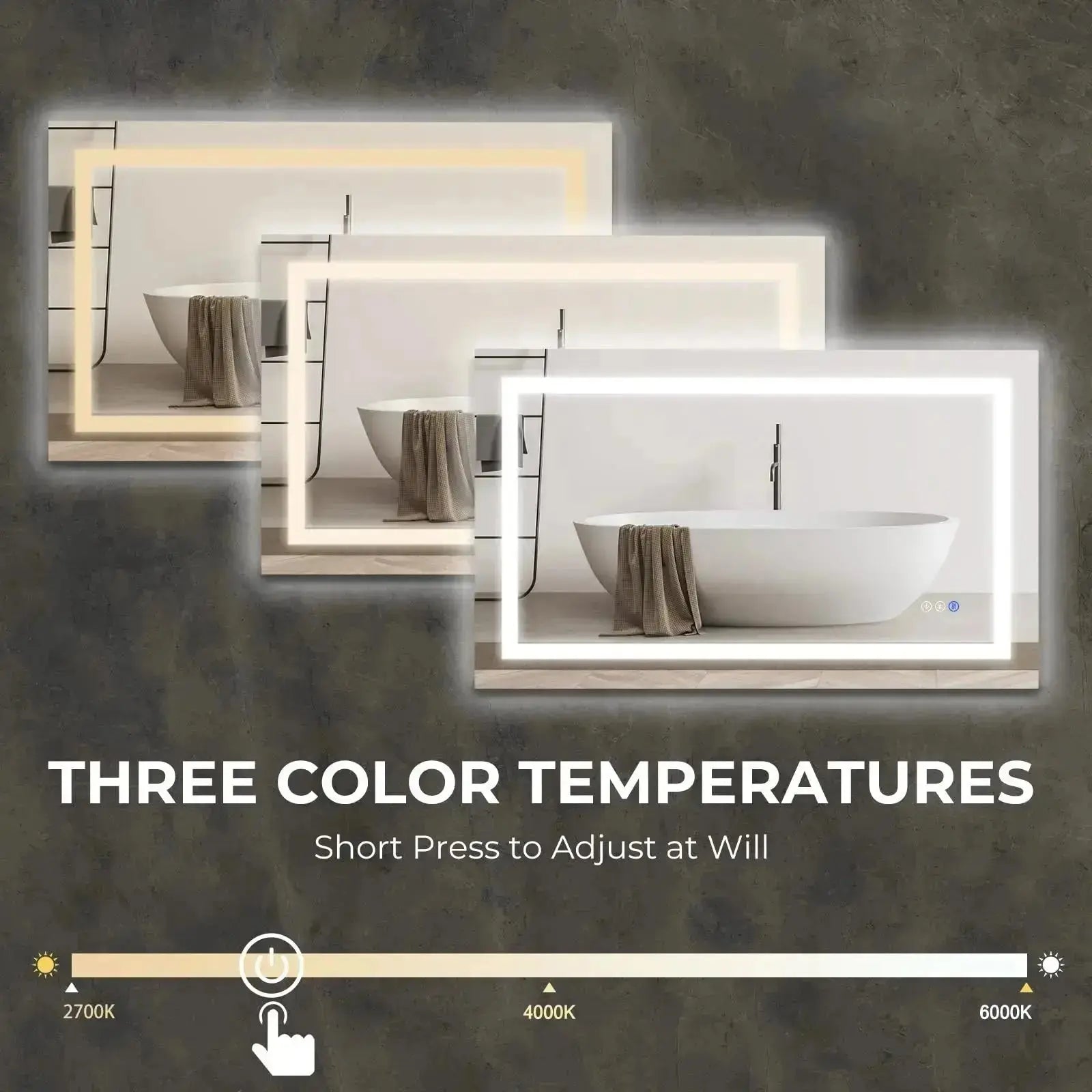 Compact Center Glow LED Bathroom Mirror