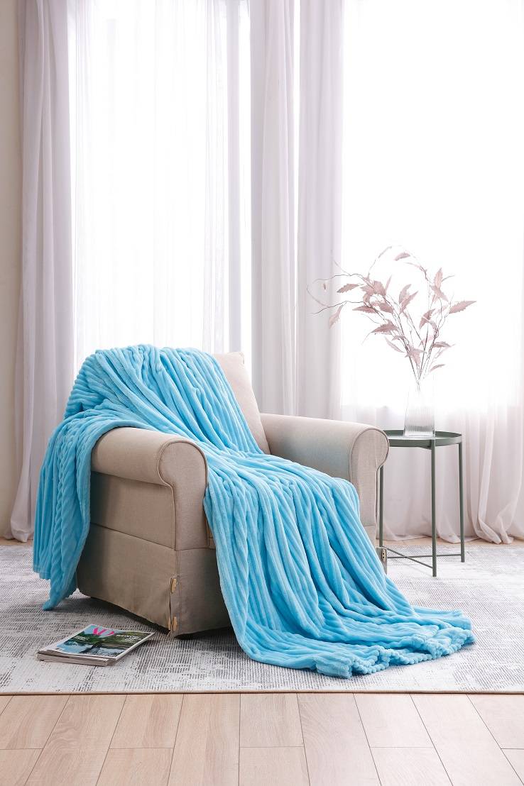 Fleece Ribbed Throw Blanket