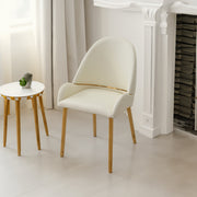 Dining Chair with PU Leather, Beige (Set of 2)