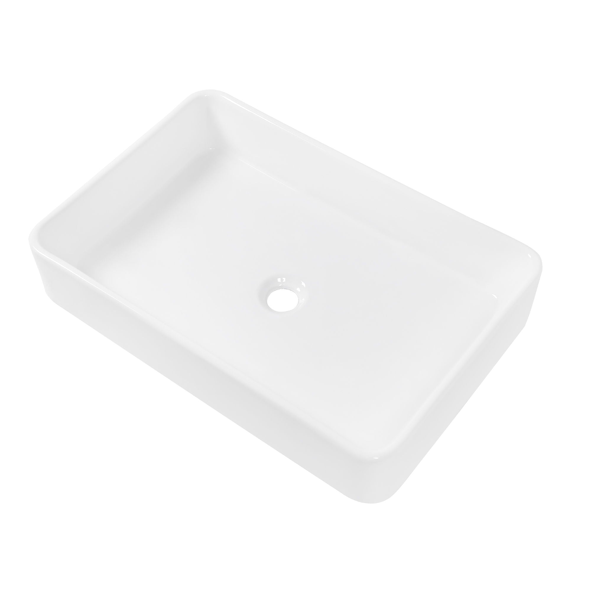 European Design Ceramic Rectangular Vessel Bathroom Sink by Couch