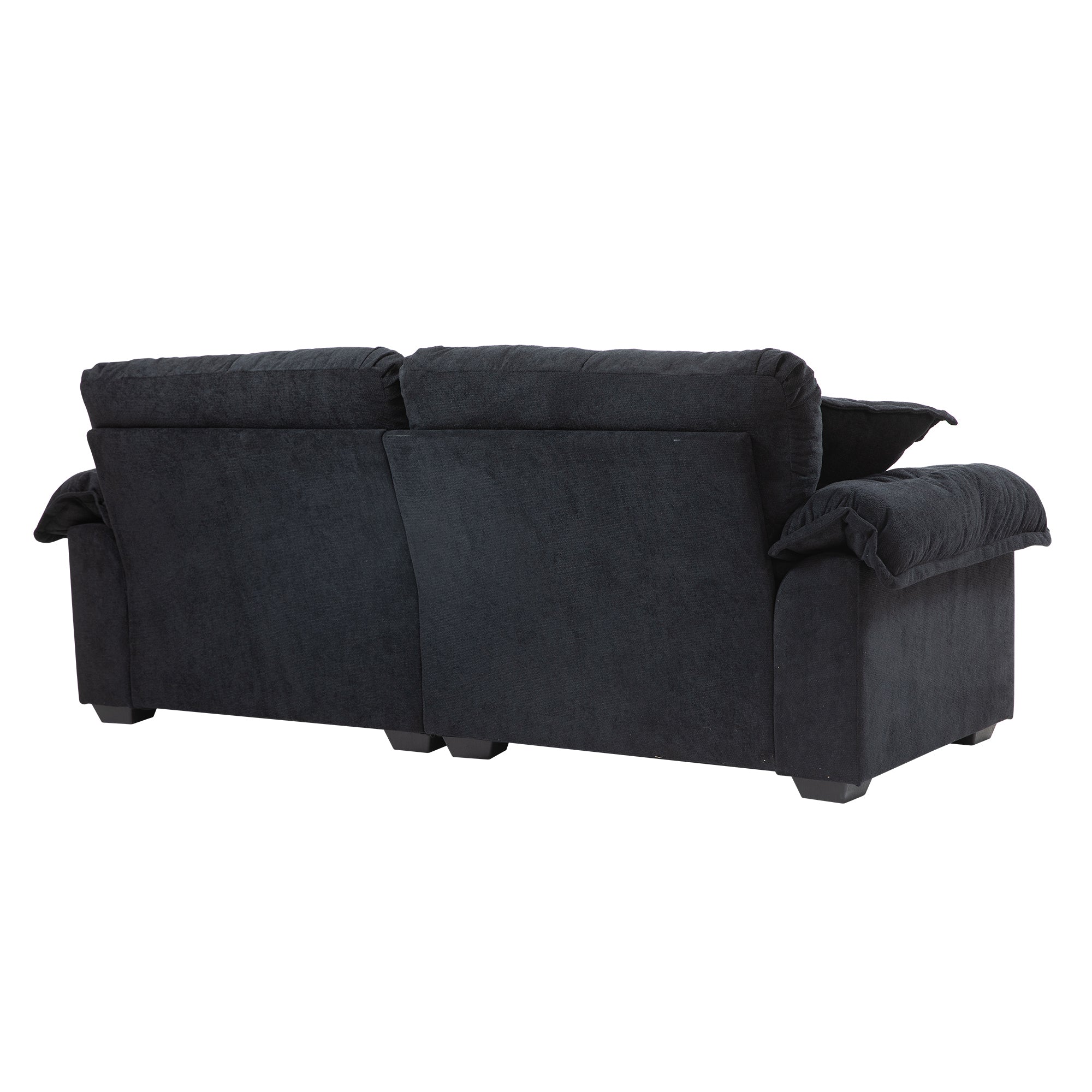 84' Chenille Sofa Small Sofa Loveseat Deep Seat Sofa Couch - Black