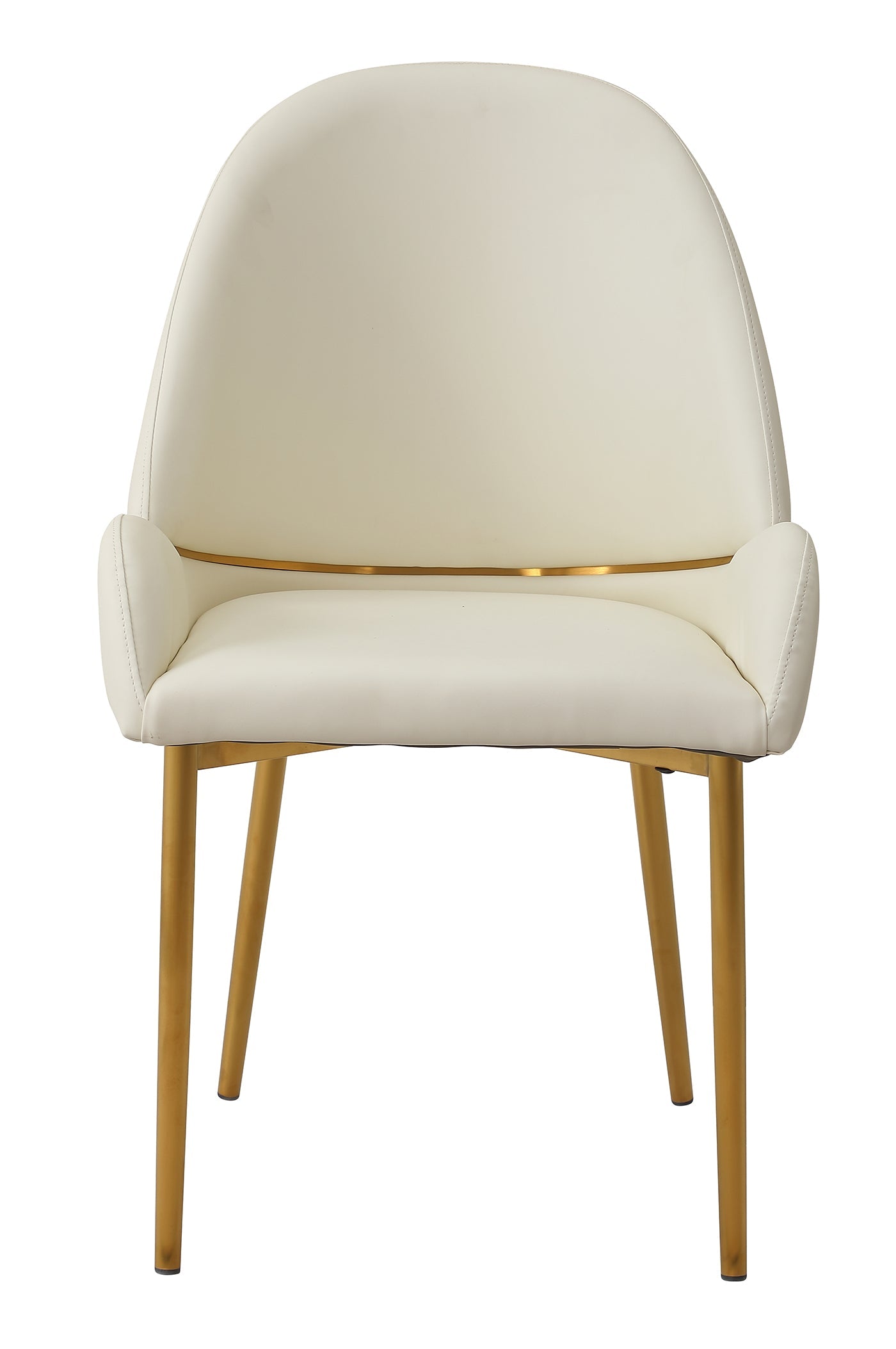 Dining Chair with PU Leather, Beige (Set of 2)