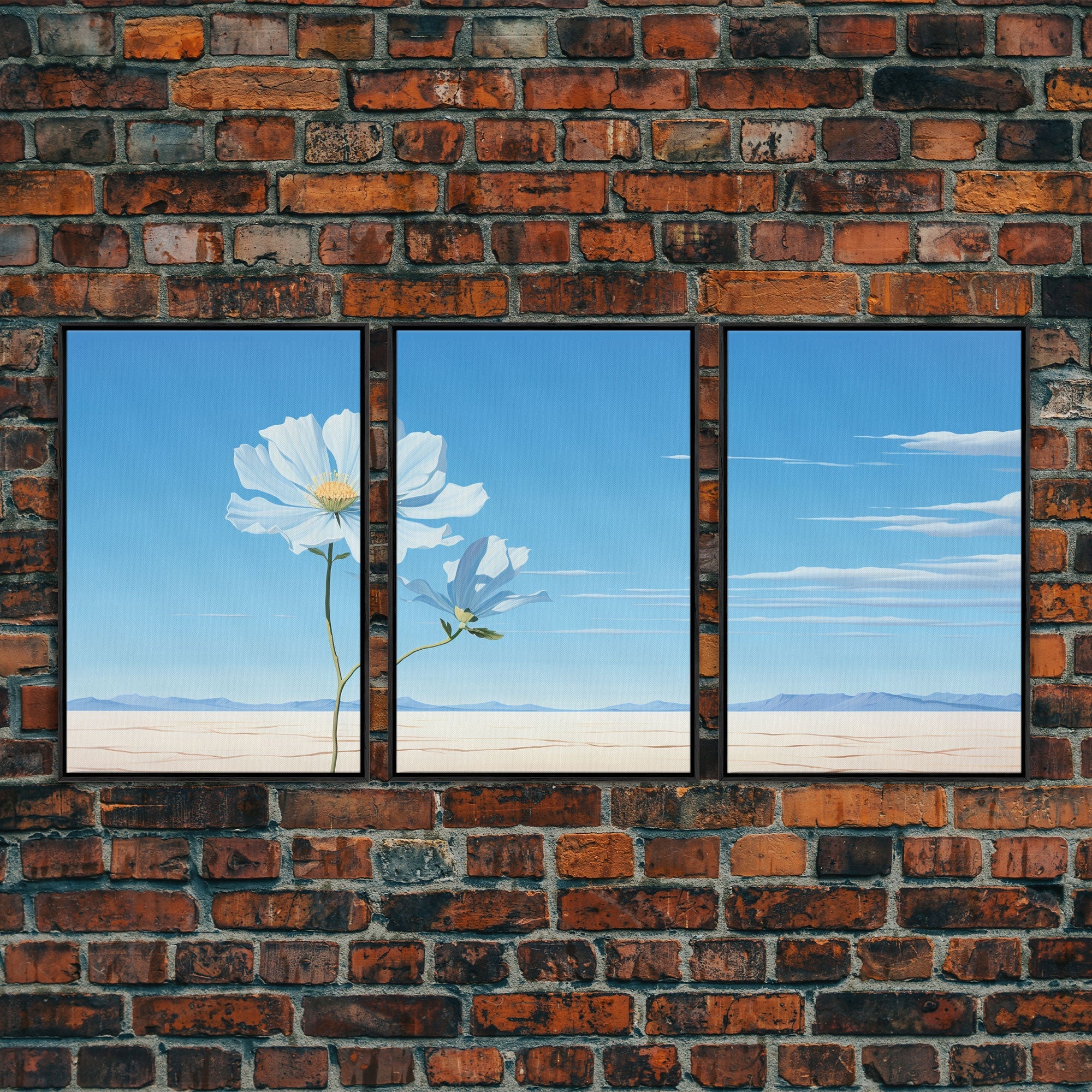 Flower Art Print, Canvas Print, 3 Piece Wall Art