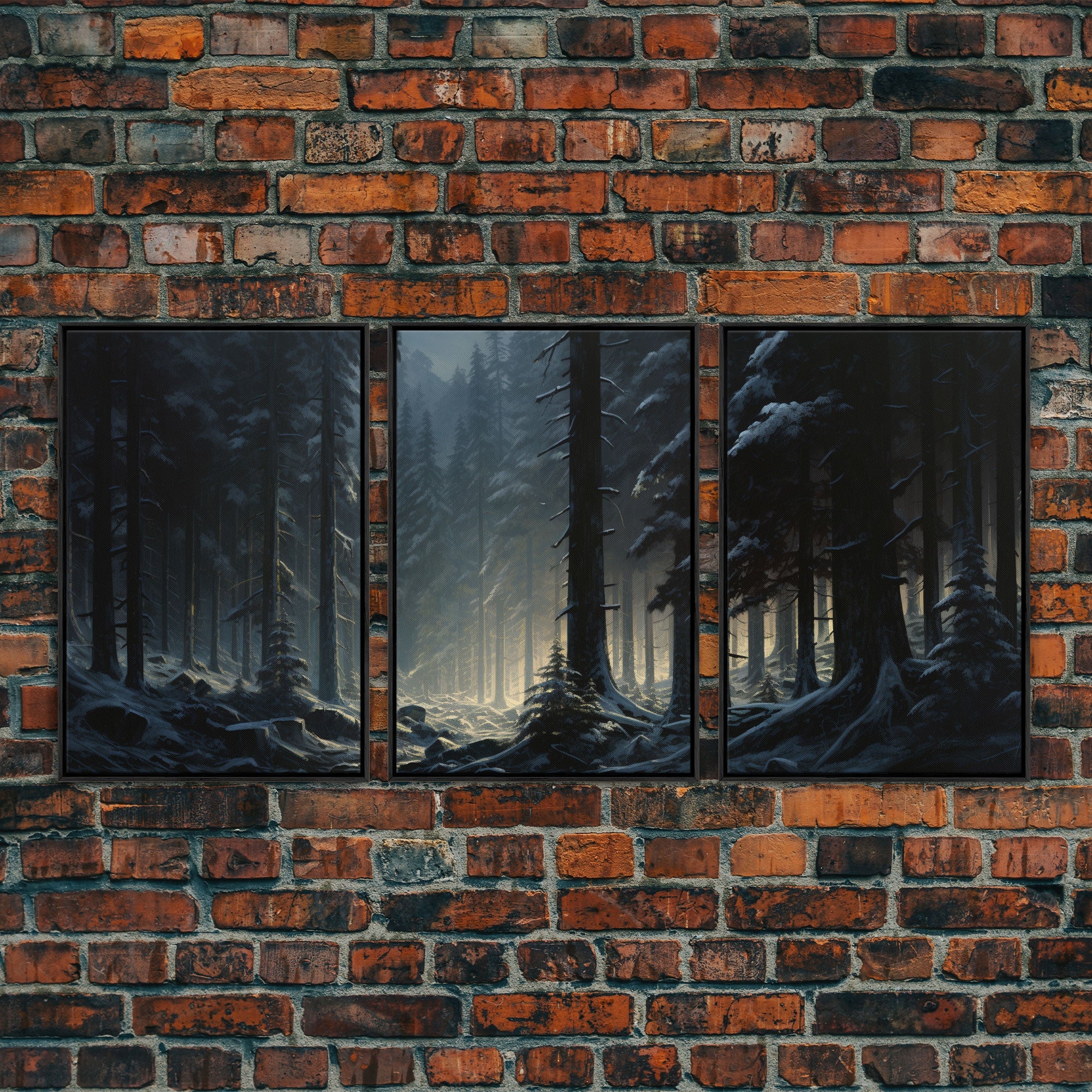 Framed Canvas Print, Wall Art Set of 3