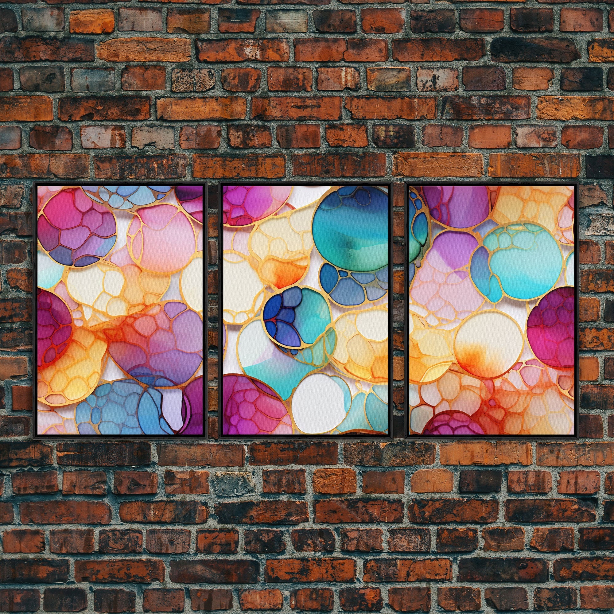 Vibrant Wall Print, Canvas Print, 3 Piece Wall Art