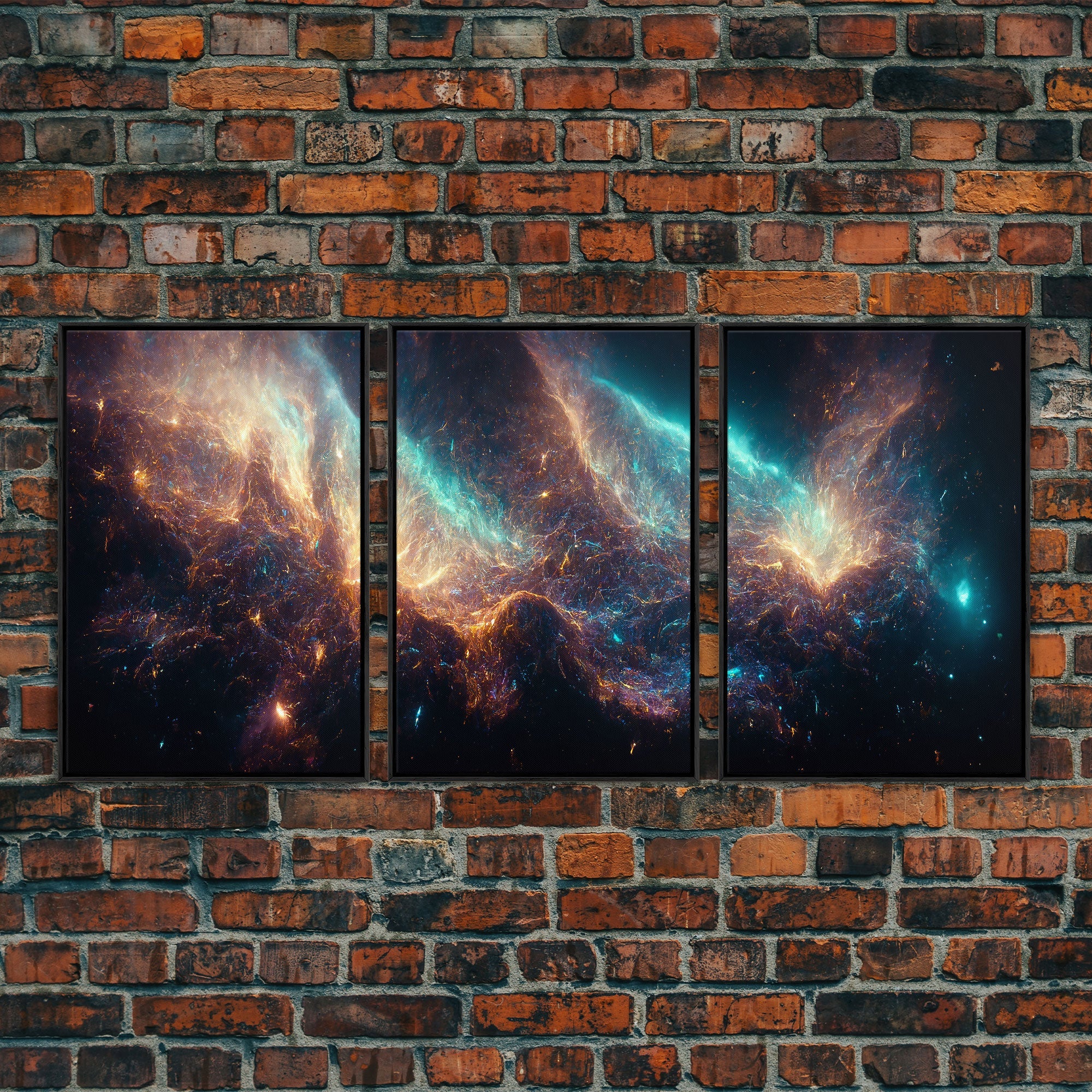 Galaxy of Stars, String Theory, 3 Piece Wall Art, Ready To Hang Canvas Print