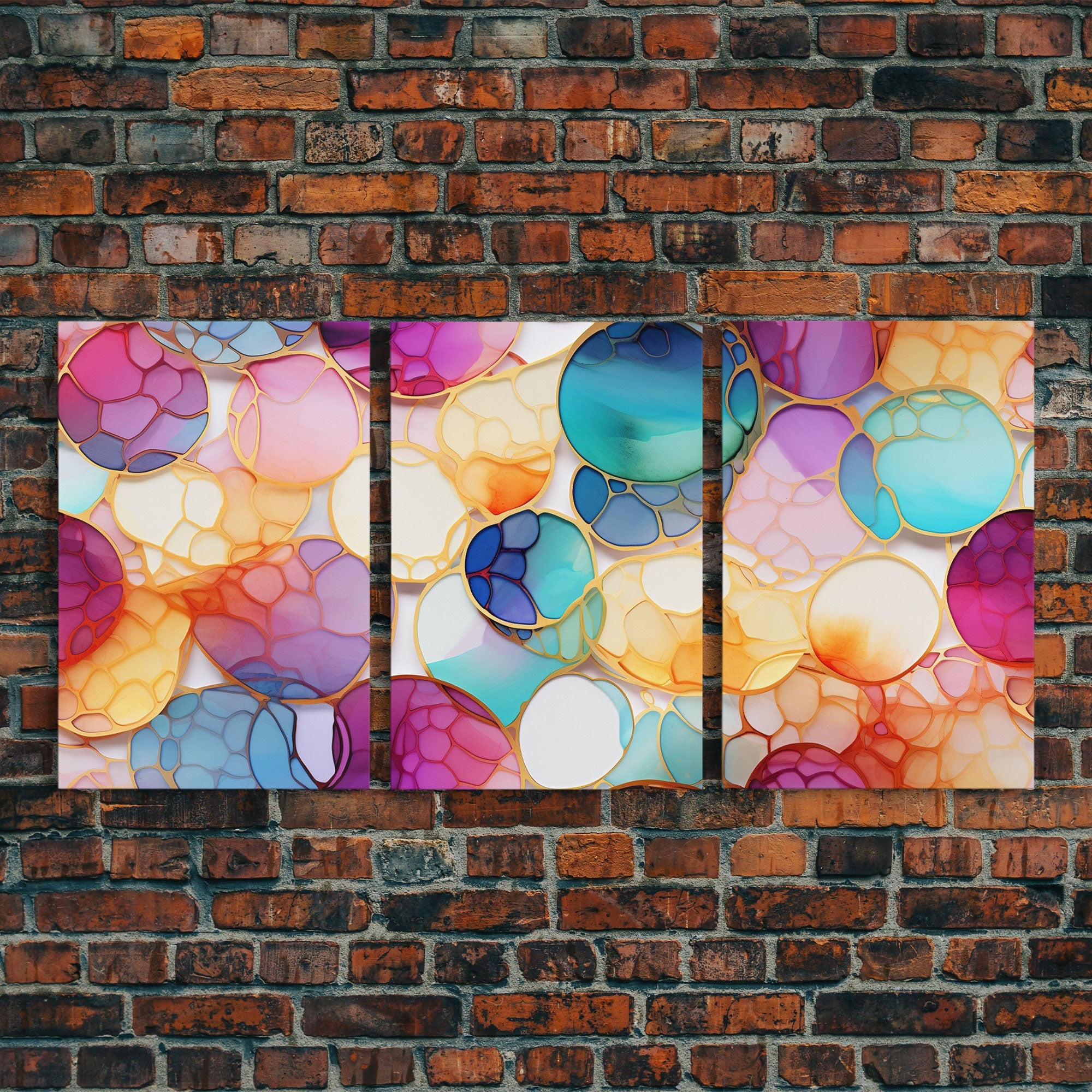 Vibrant Wall Print, Canvas Print, 3 Piece Wall Art