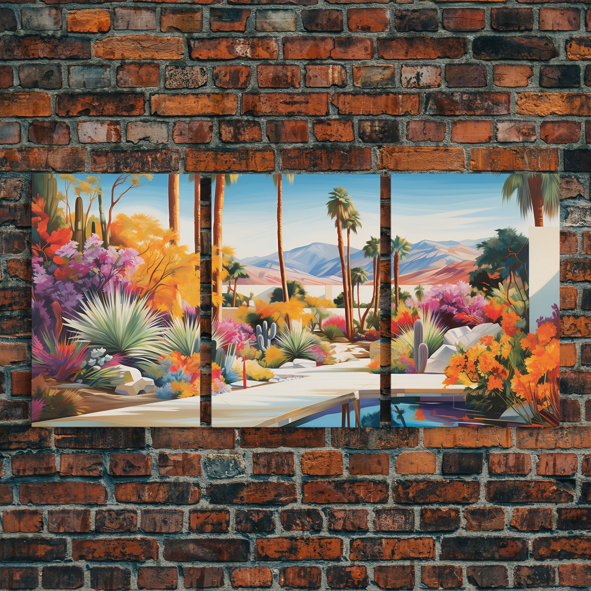 Palm Trees Art, Canvas Print, 3 Piece Wall Art