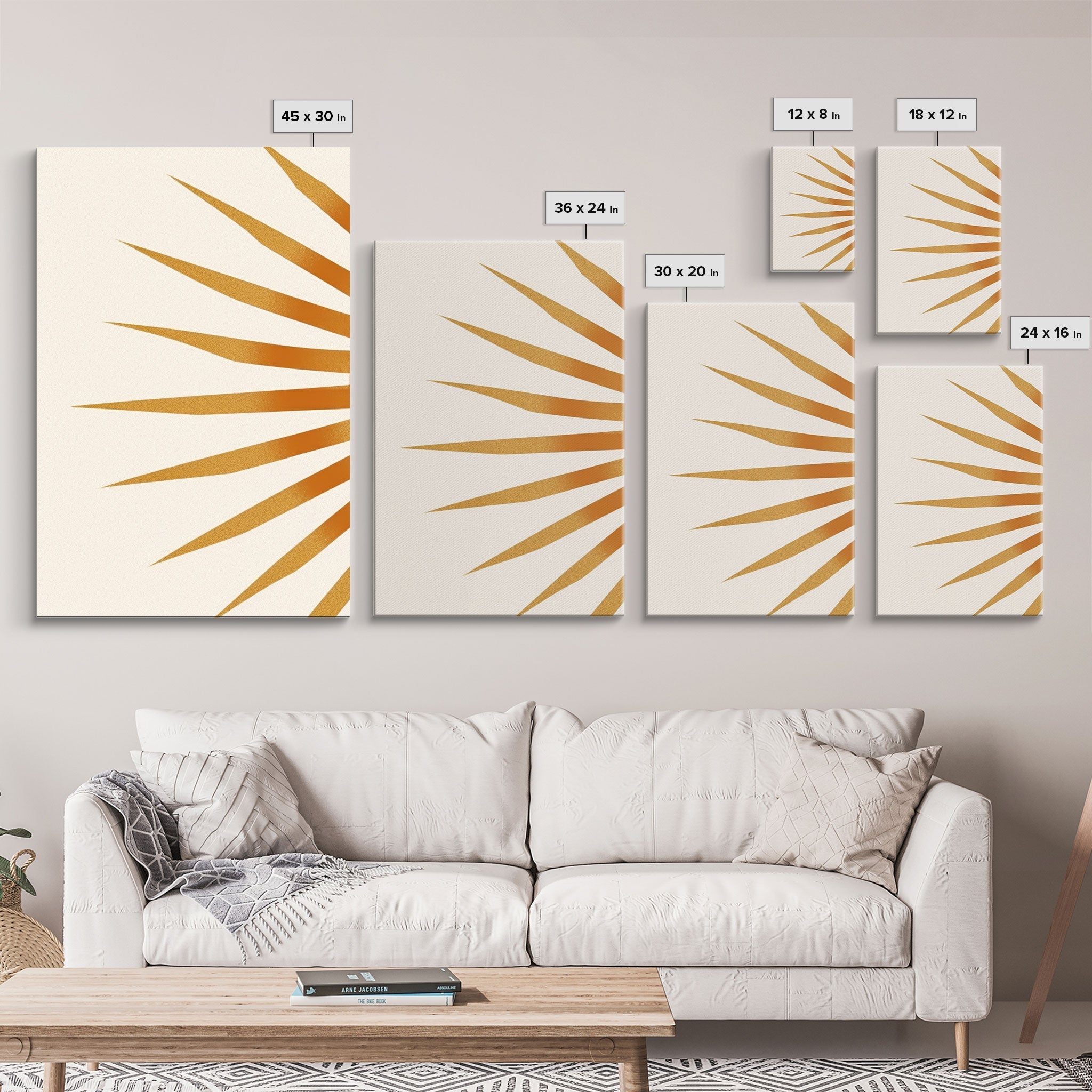 Glamorous Sunburst Wall Art, Framed Canvas Print