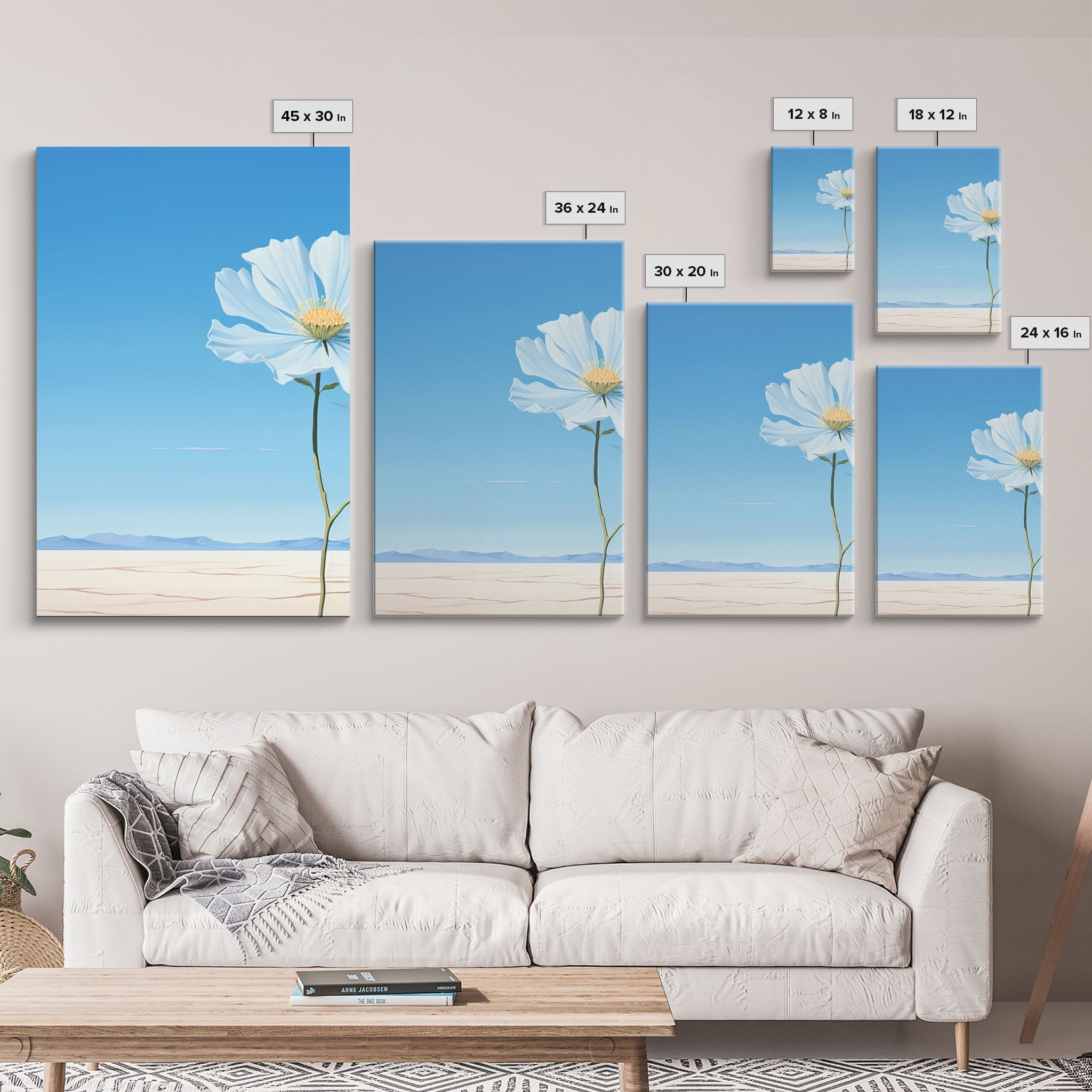 Flower Art Print, Canvas Print, 3 Piece Wall Art