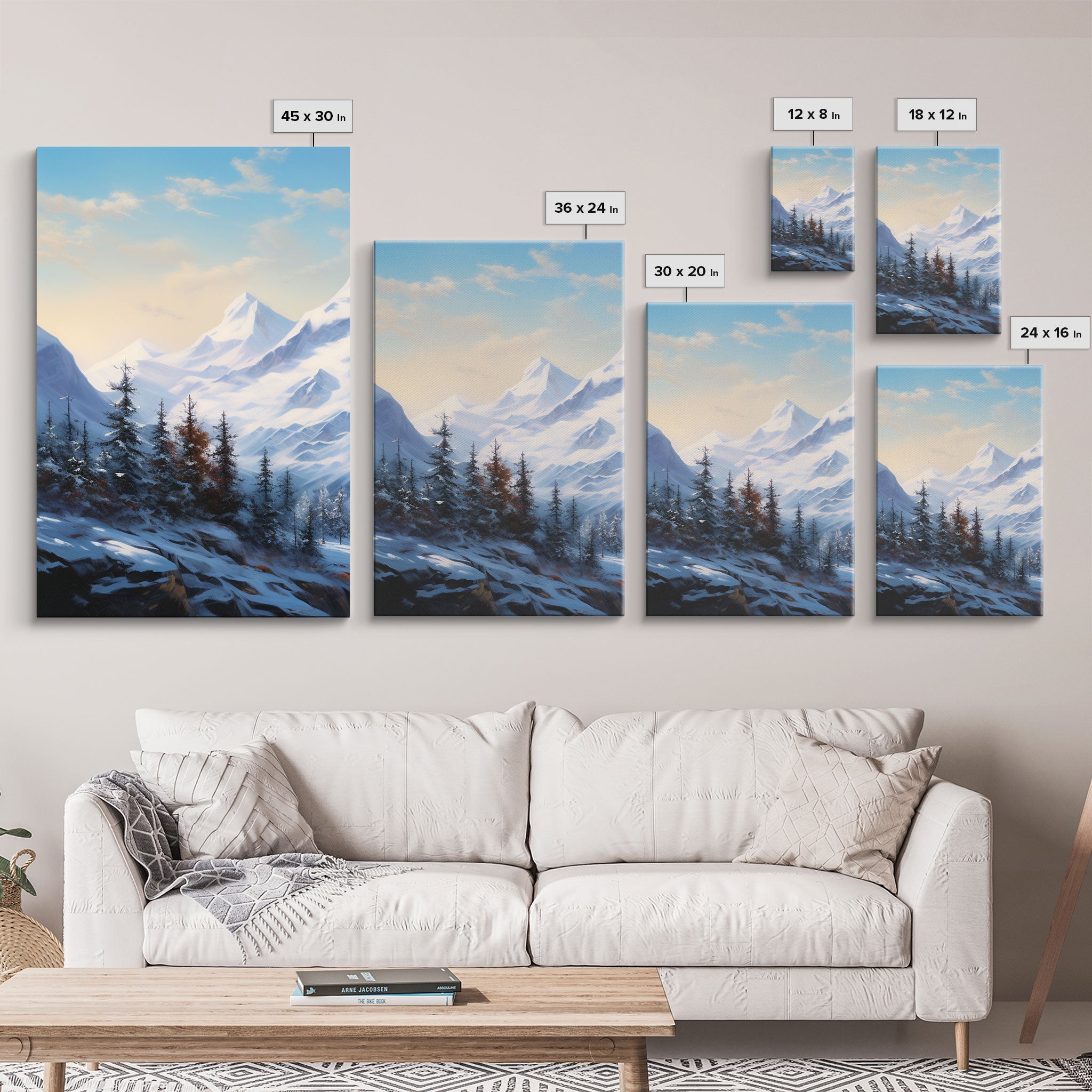 Winter Landscape, Canvas Print, 3 Piece Wall Art