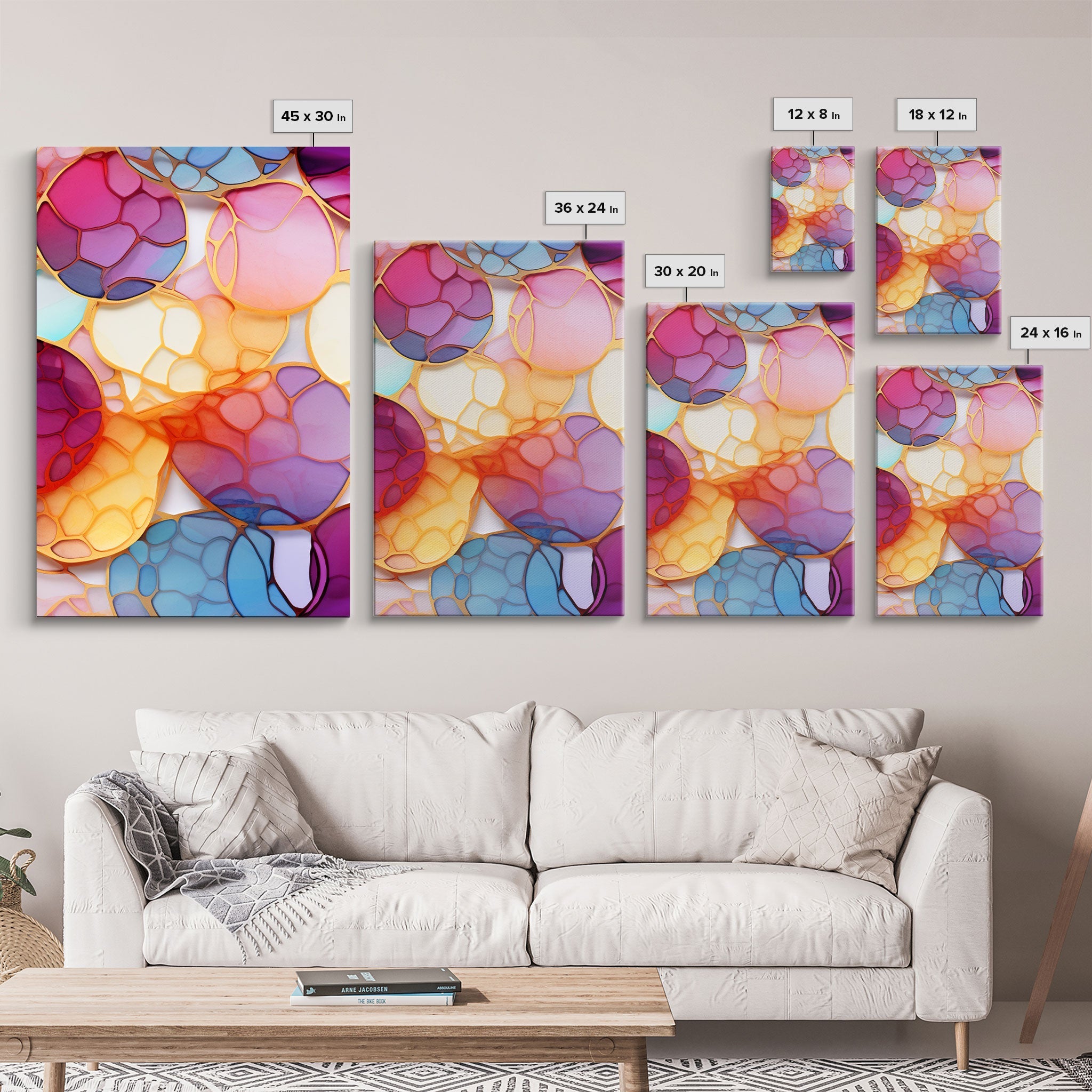 Vibrant Wall Print, Canvas Print, 3 Piece Wall Art