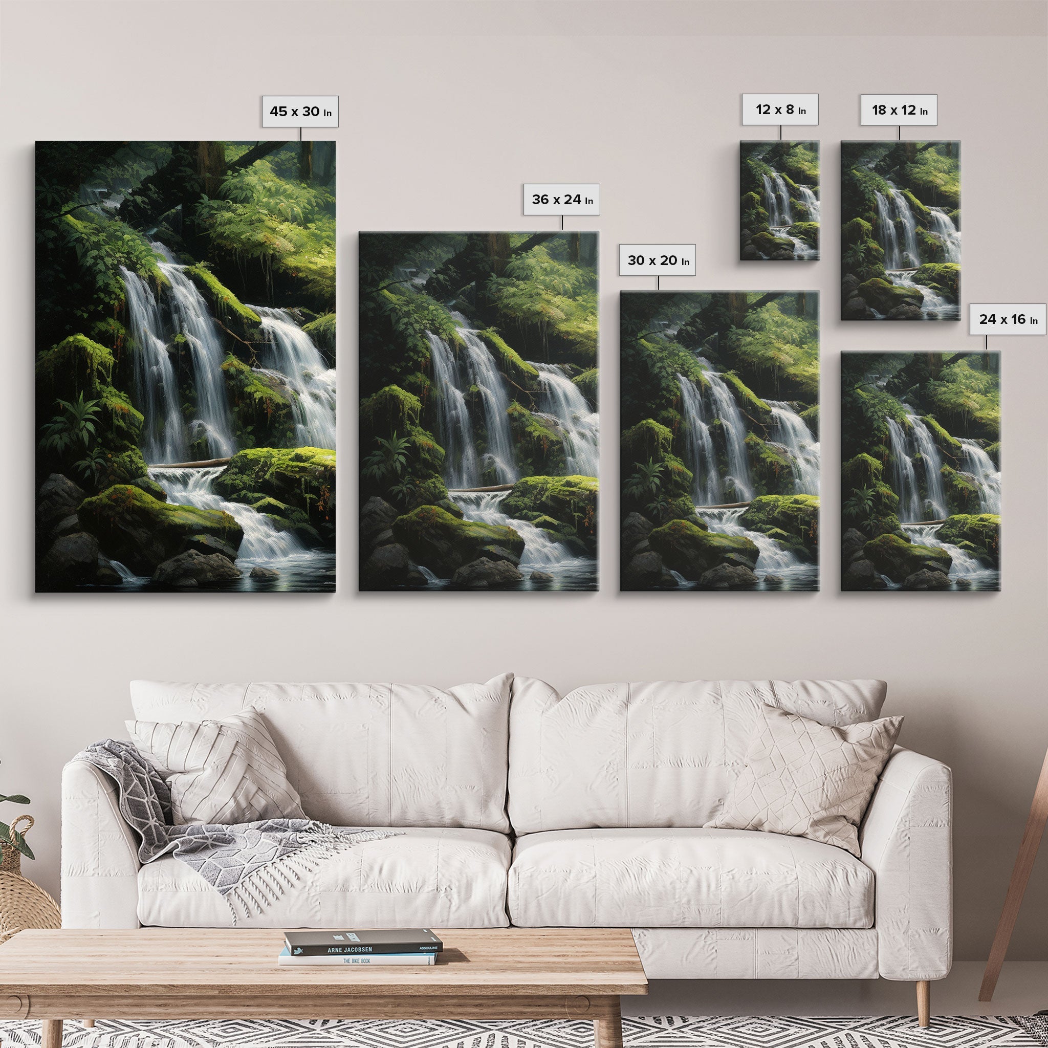 Waterfalls Wall Art, Canvas Print, 3 Piece Wall Art
