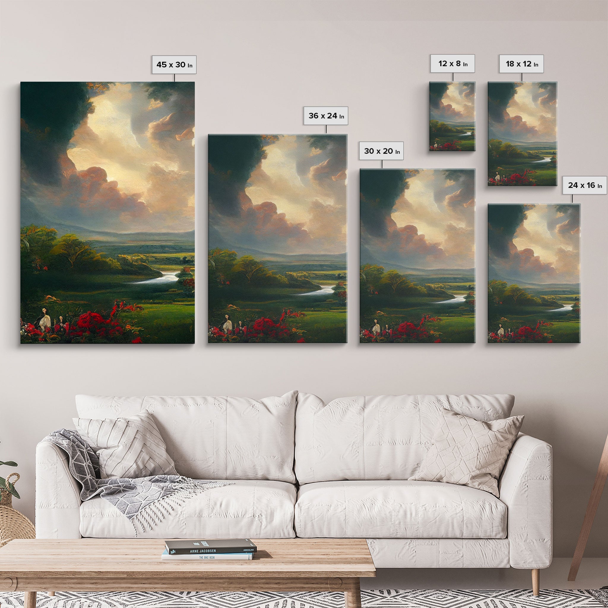 The Dark Tower, 3 Piece Panoramic Art, Ready To Hang Canvas Print