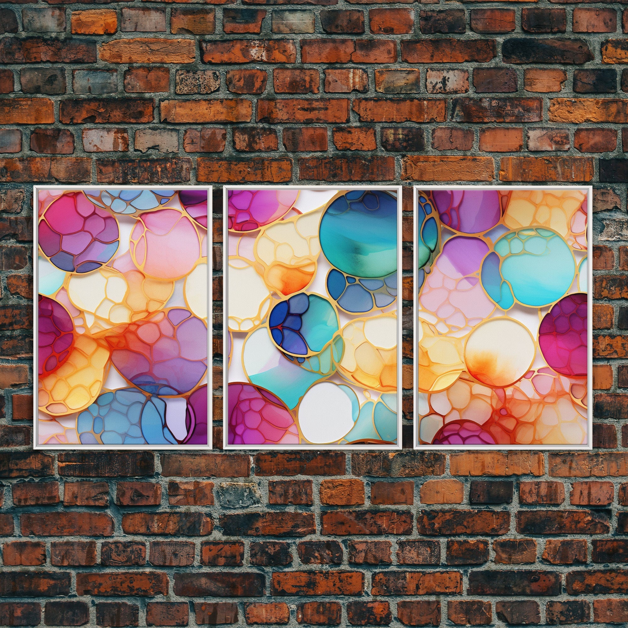 Vibrant Wall Print, Canvas Print, 3 Piece Wall Art