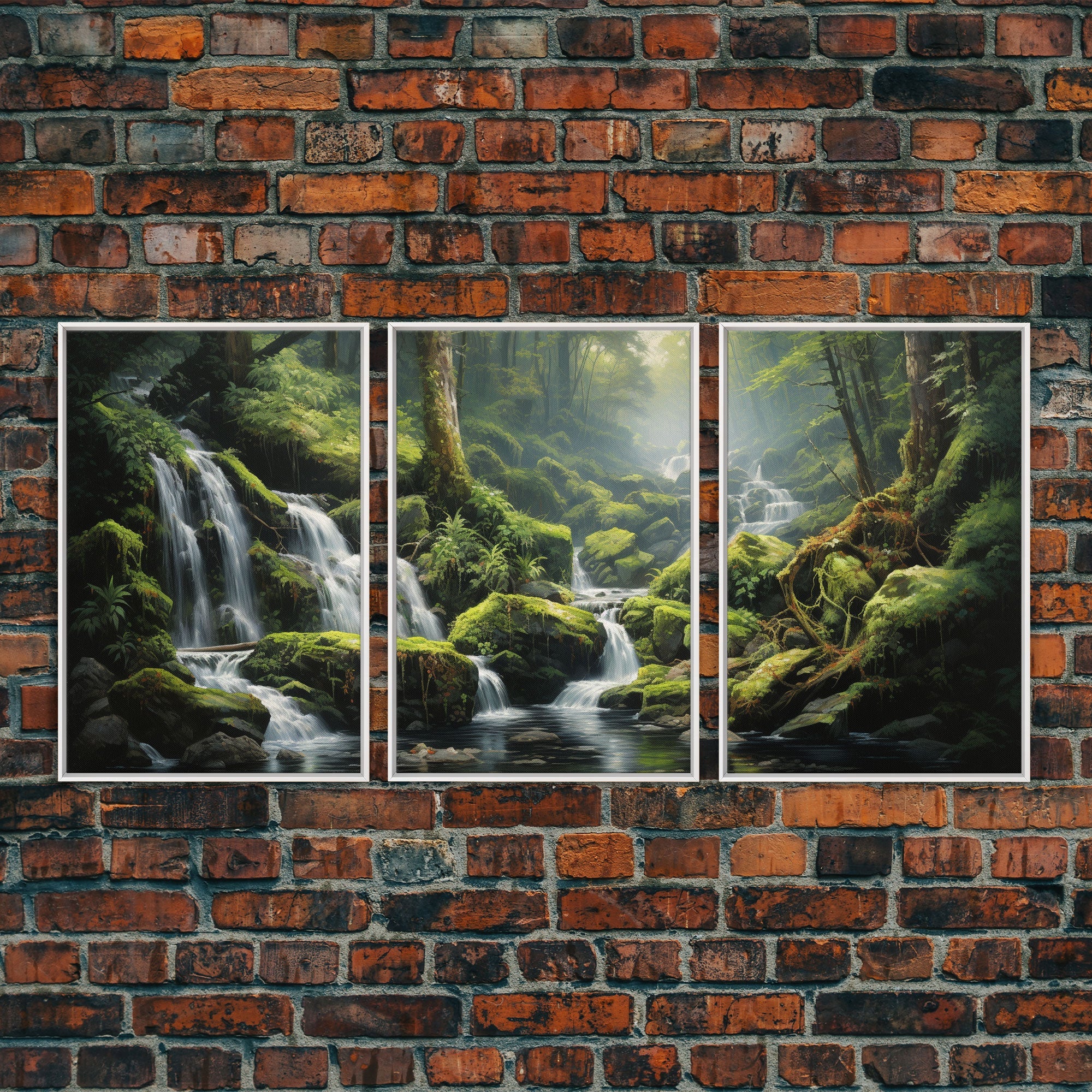 Waterfalls Wall Art, Canvas Print, 3 Piece Wall Art